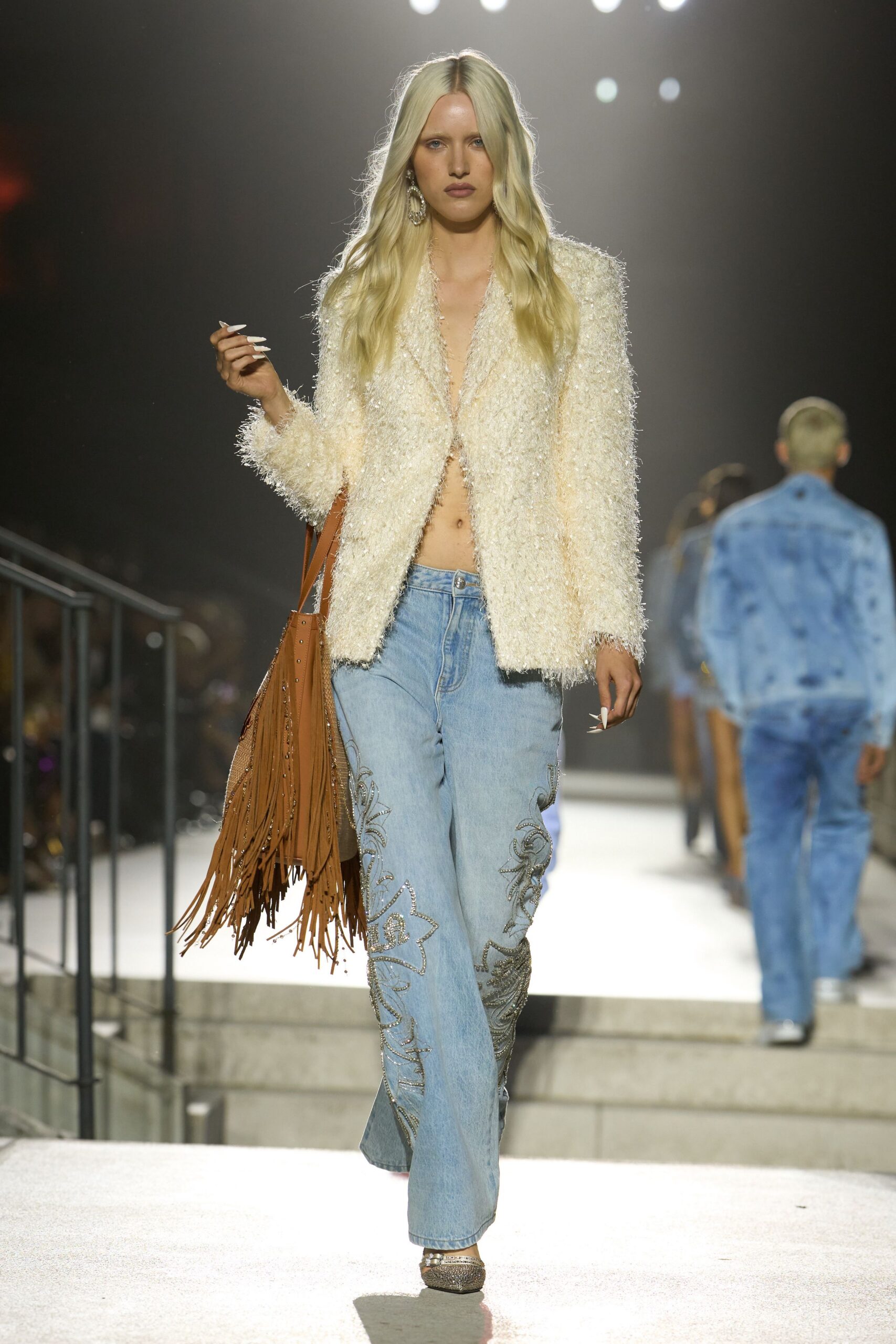 shaggy ivory evening jacket