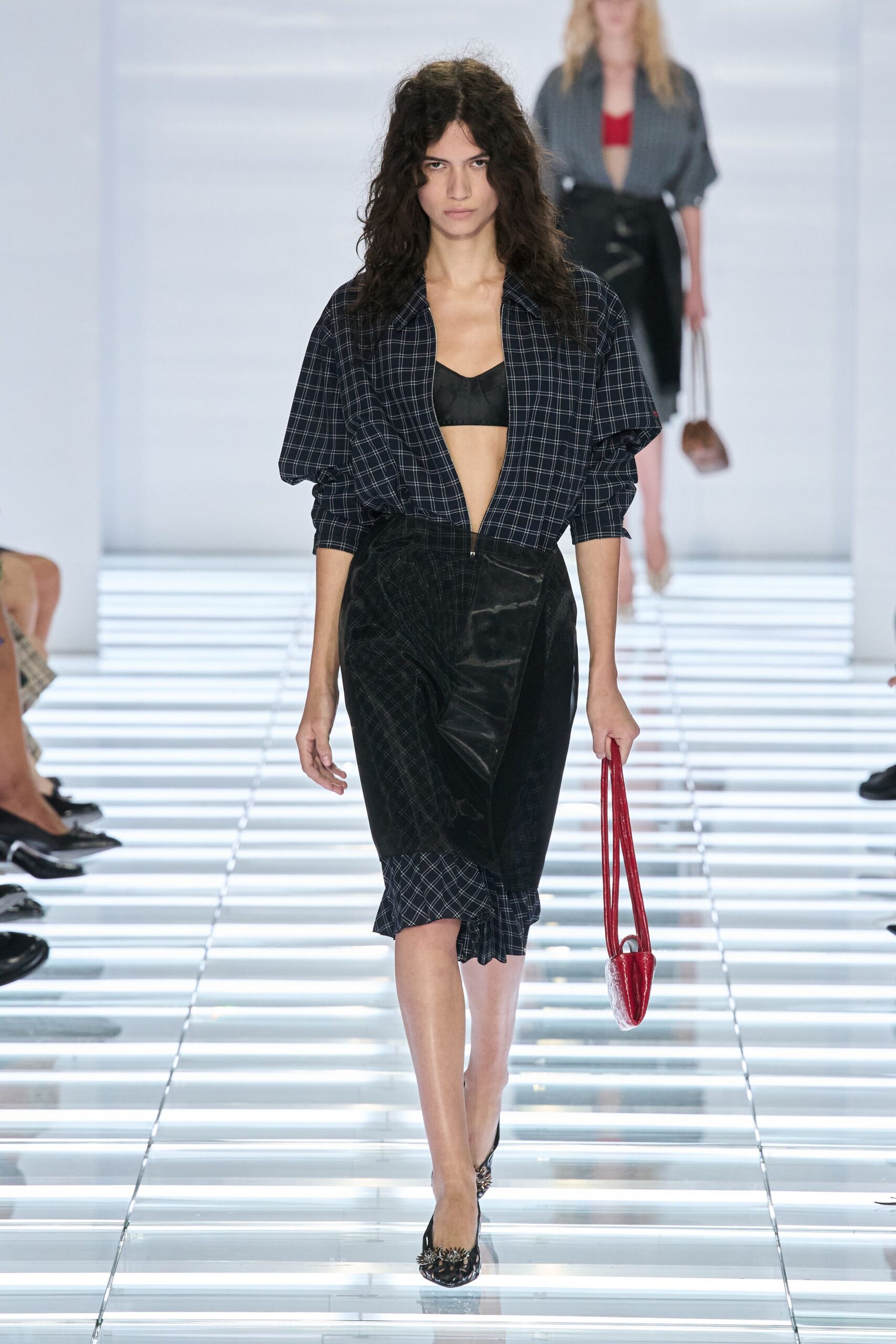 checked cropped jacket