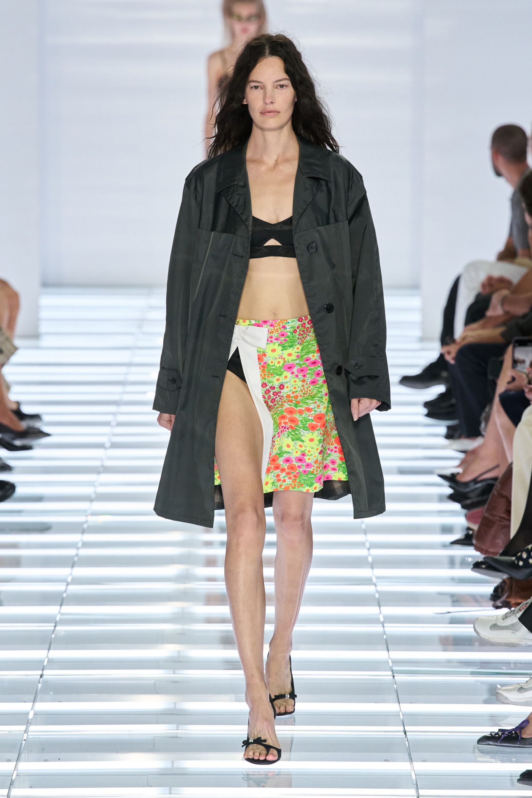 floral asymmetric mini wrap skirt