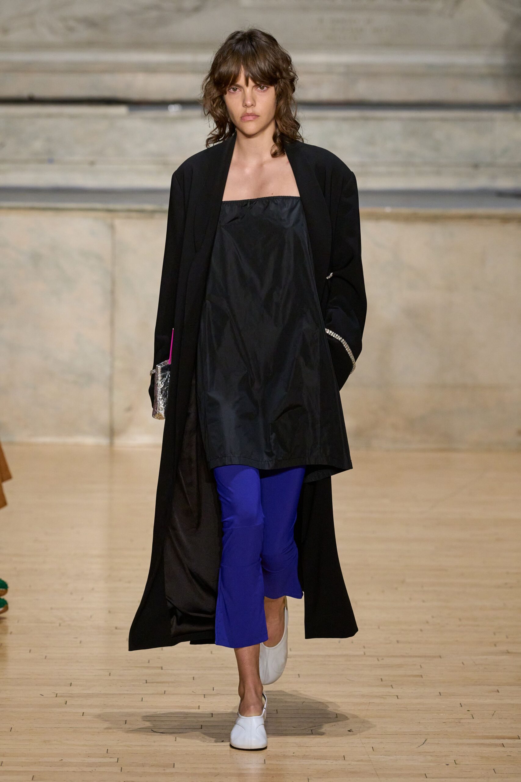 blue unknown flared cropped pants