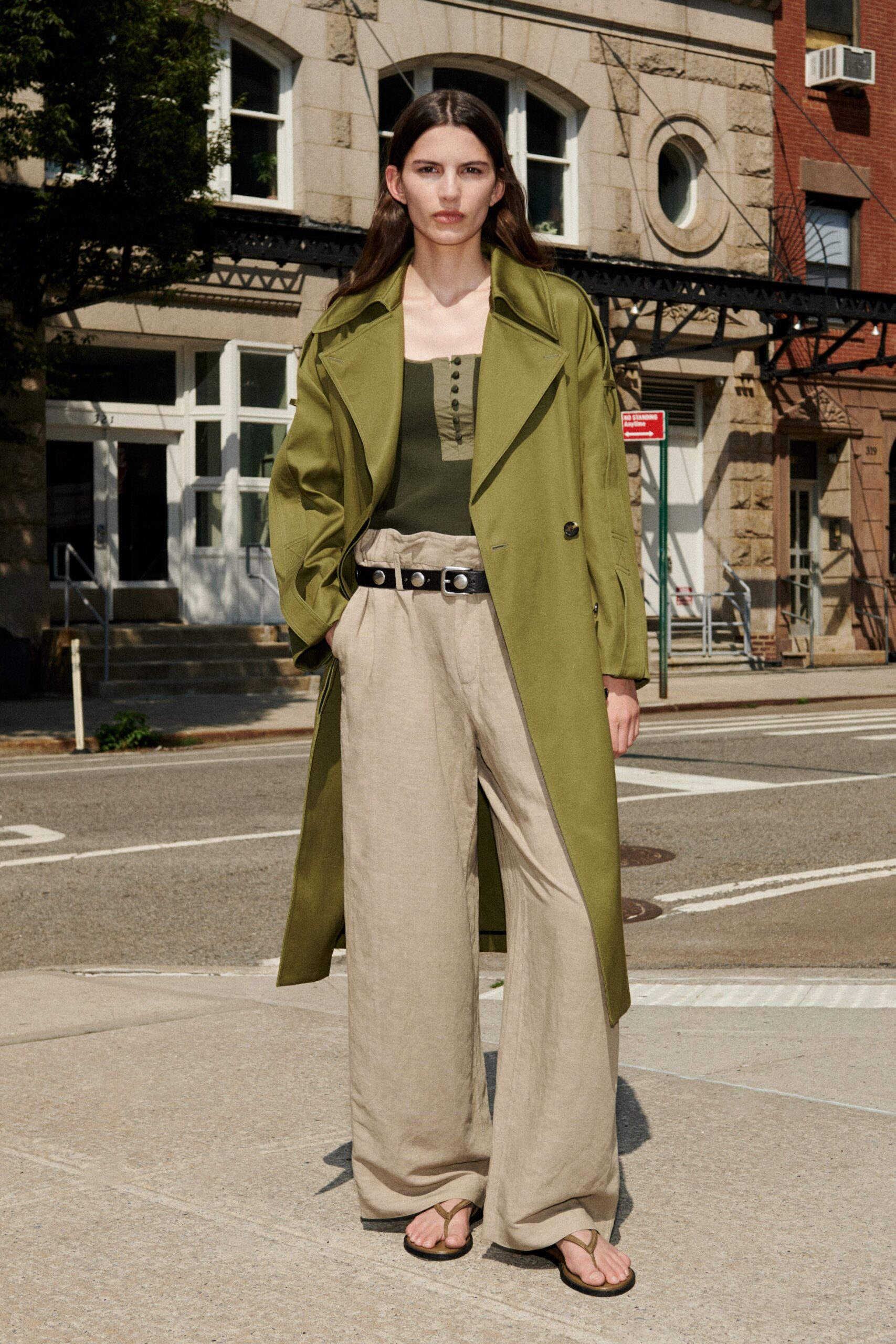 olive trench coat