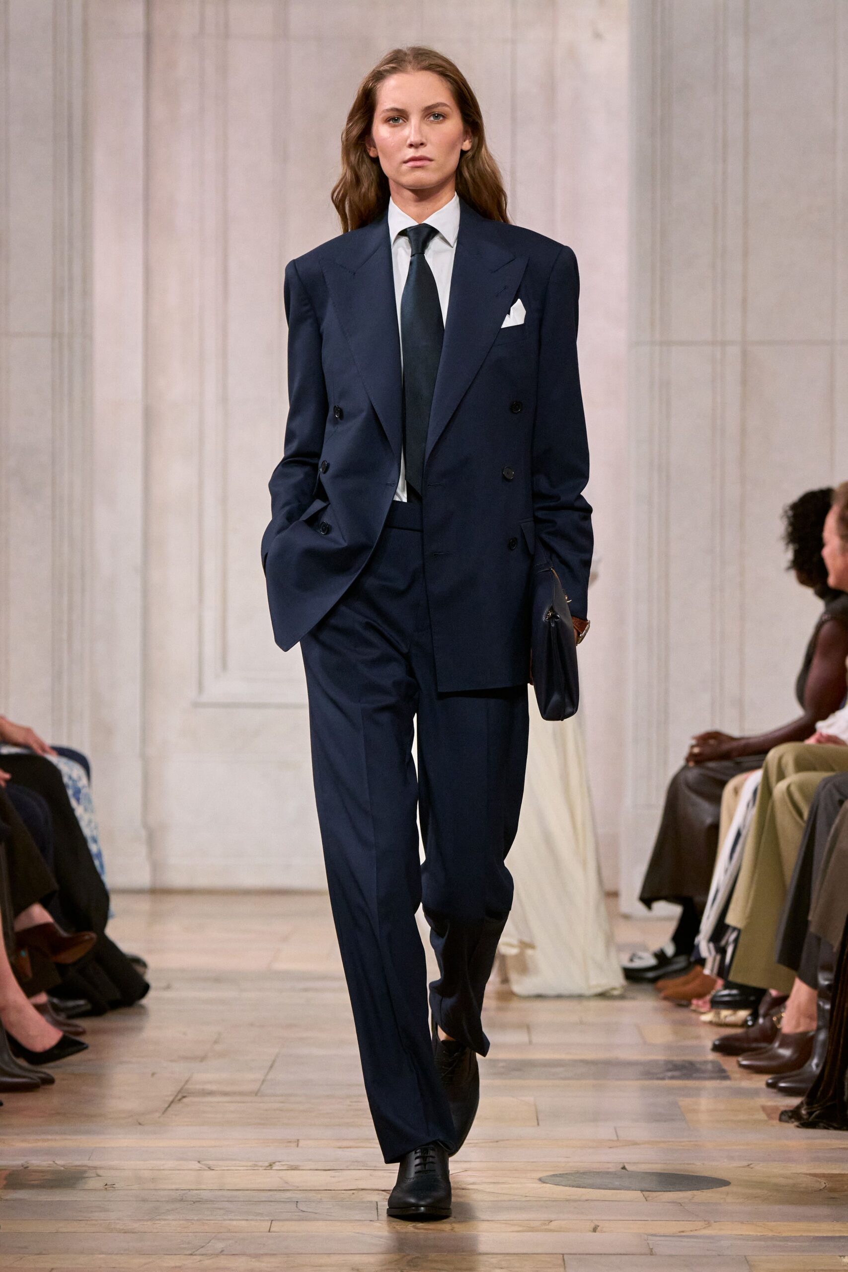 oversized navy double-breasted blazer