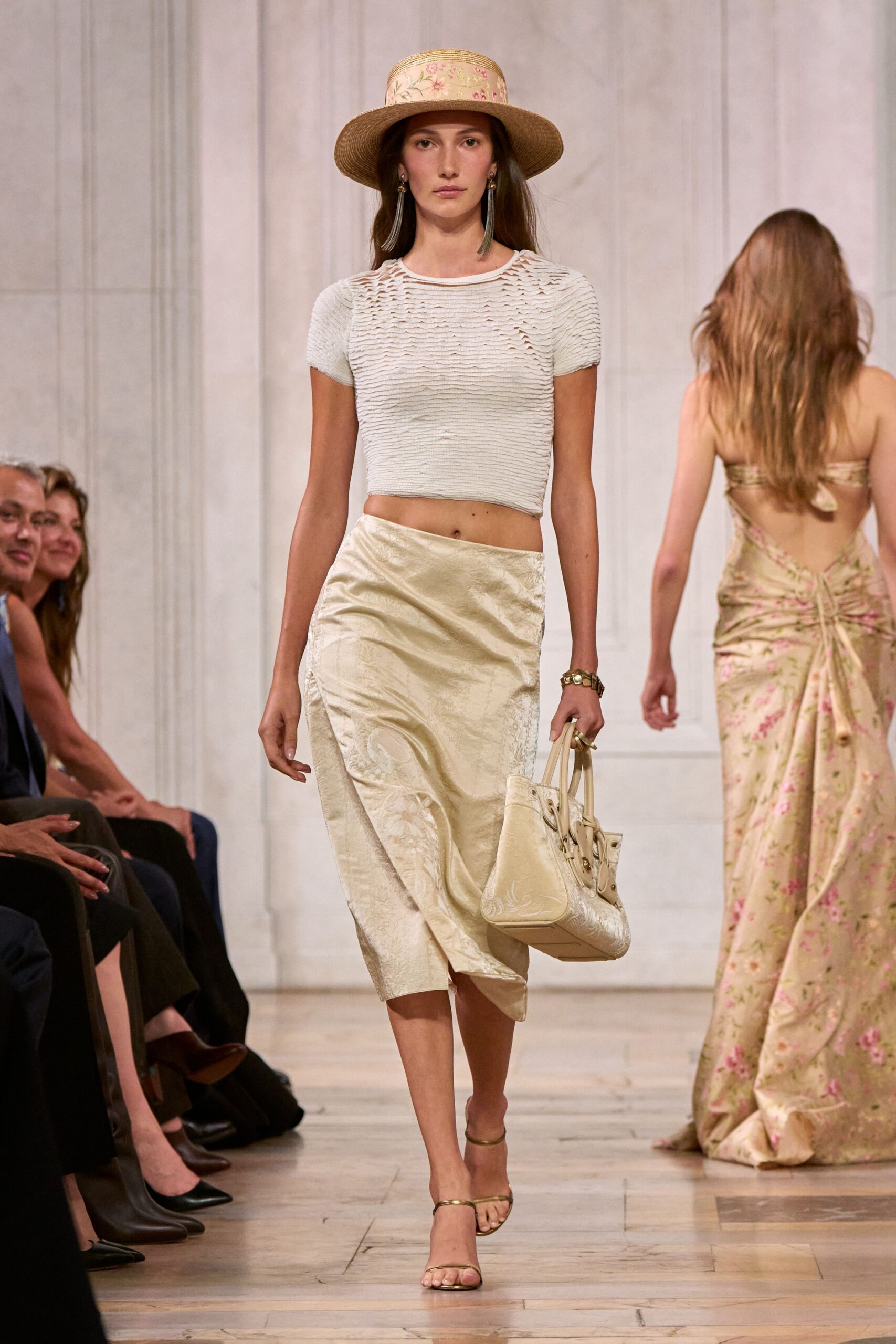 ivory bias-cut satin midi skirt