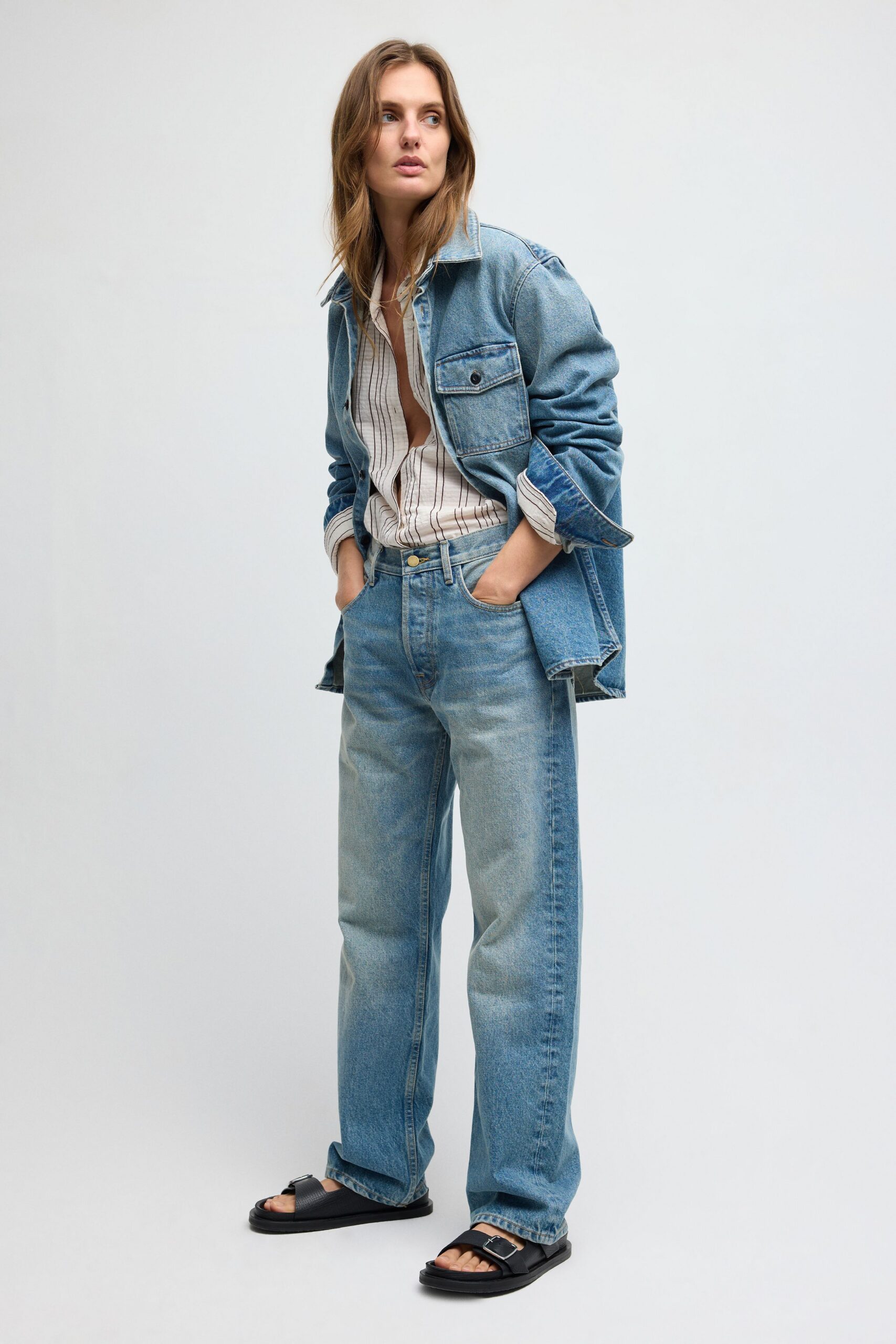 oversized denim overshirt jacket