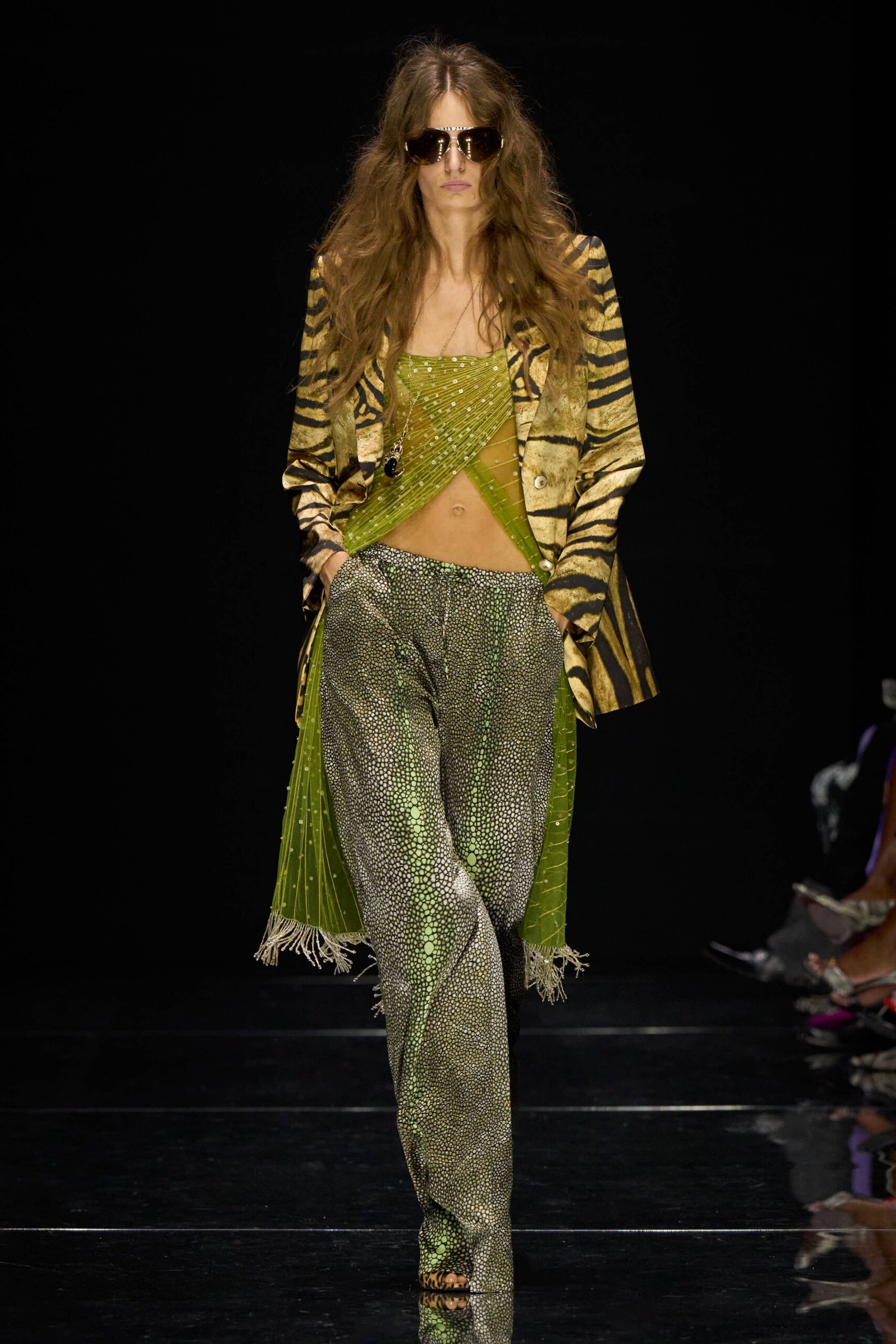 tiger-print blazer