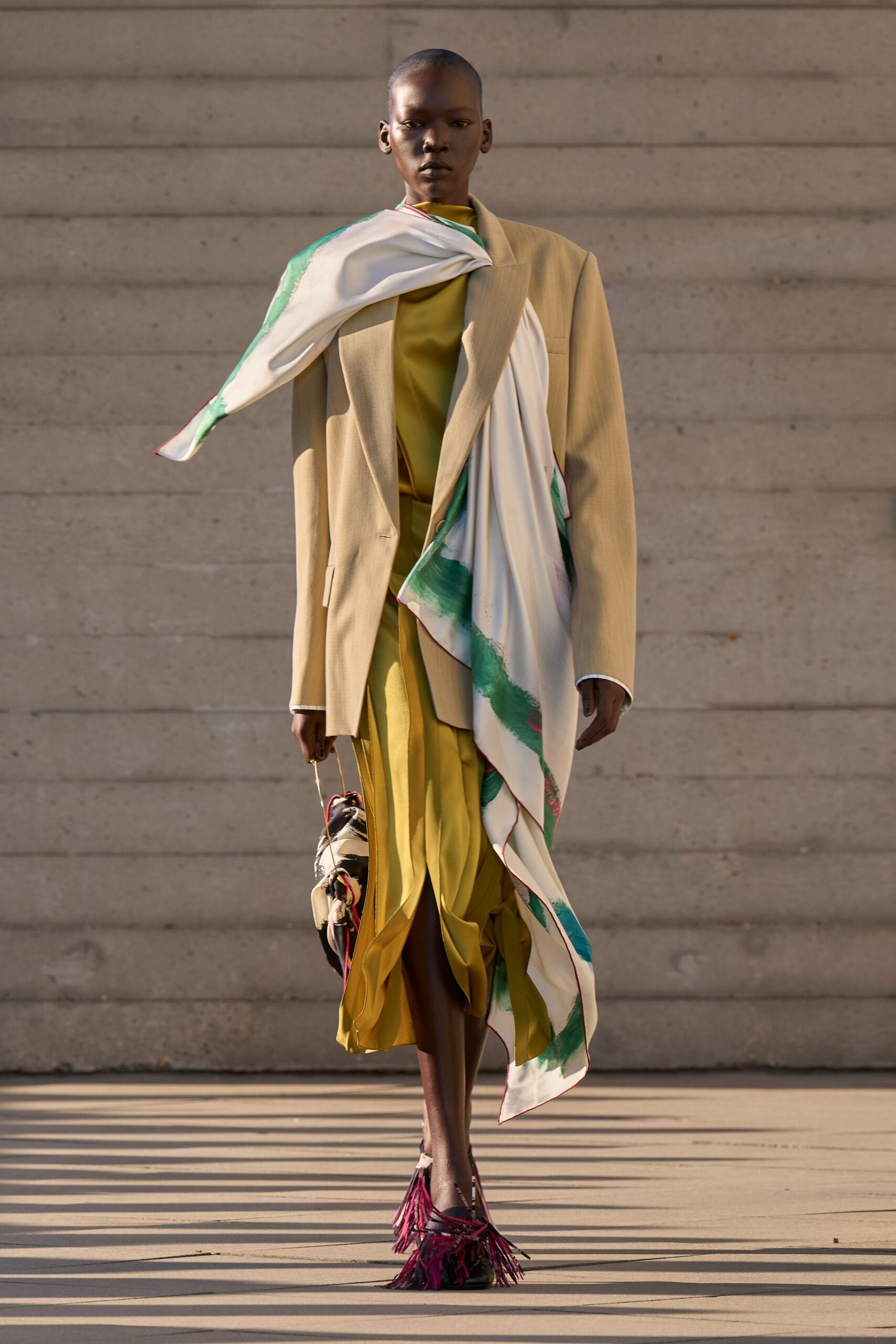 draped yellow satin maxi dress