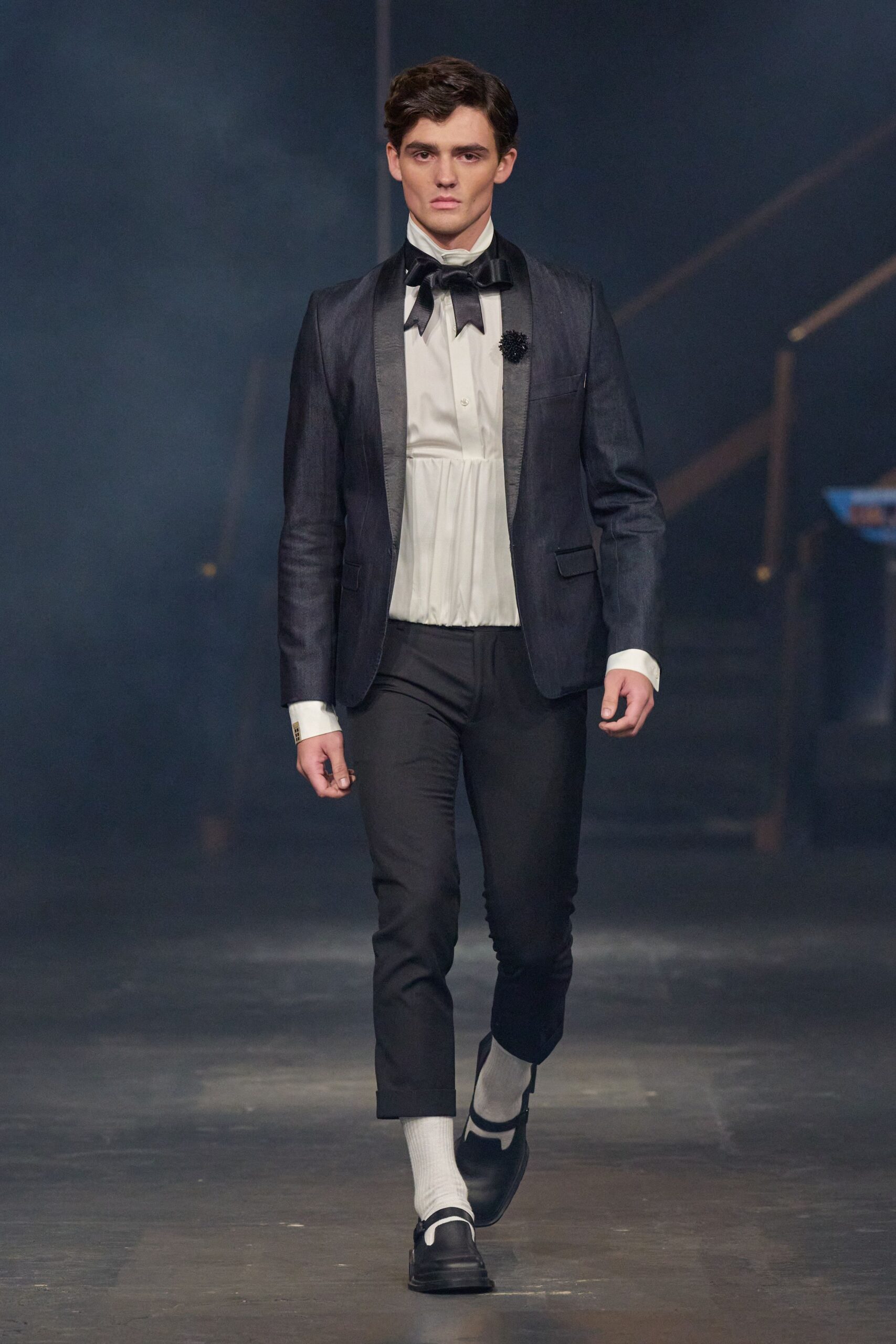oversized bow tie tuxedo jacket