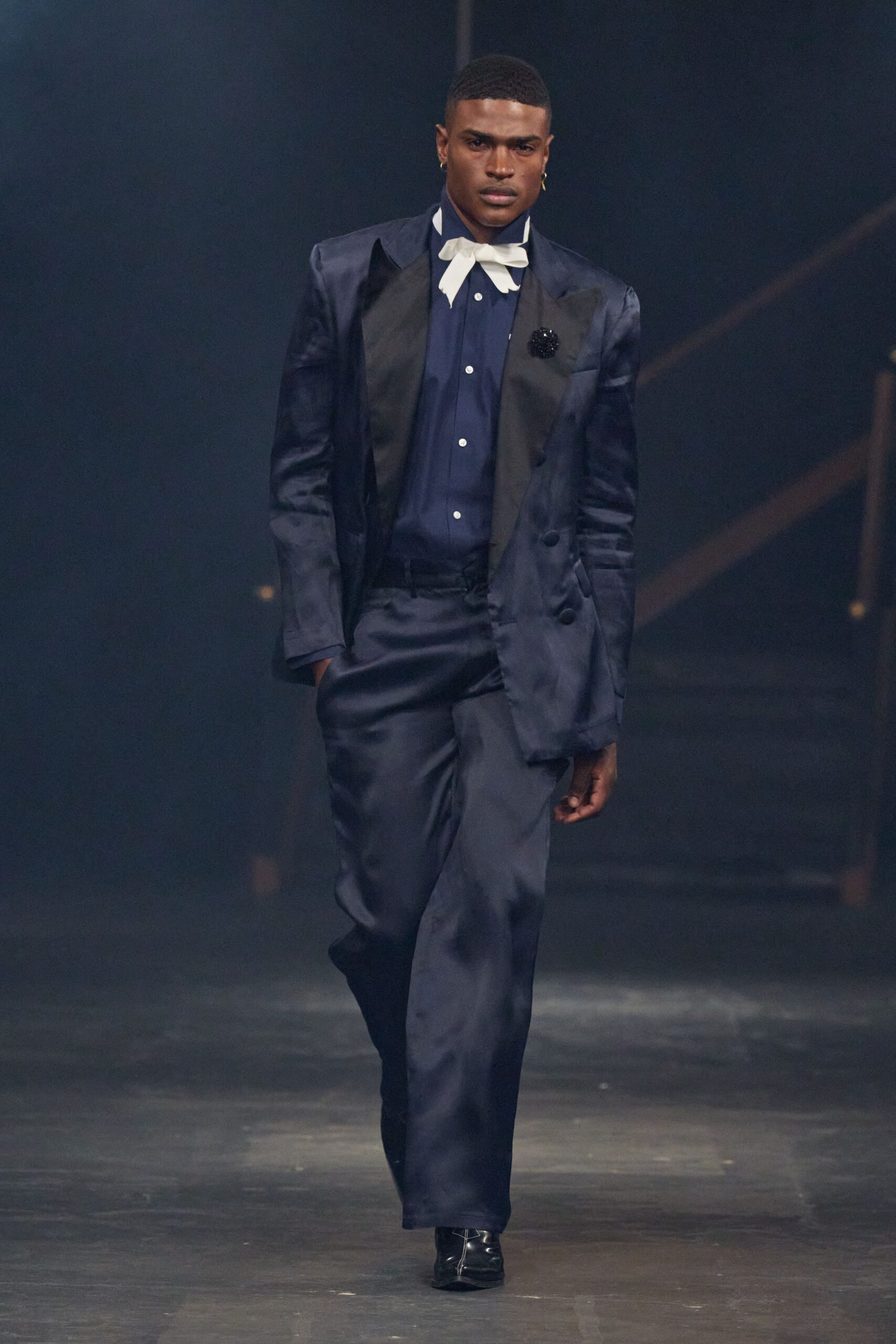 navy satin tuxedo blazer