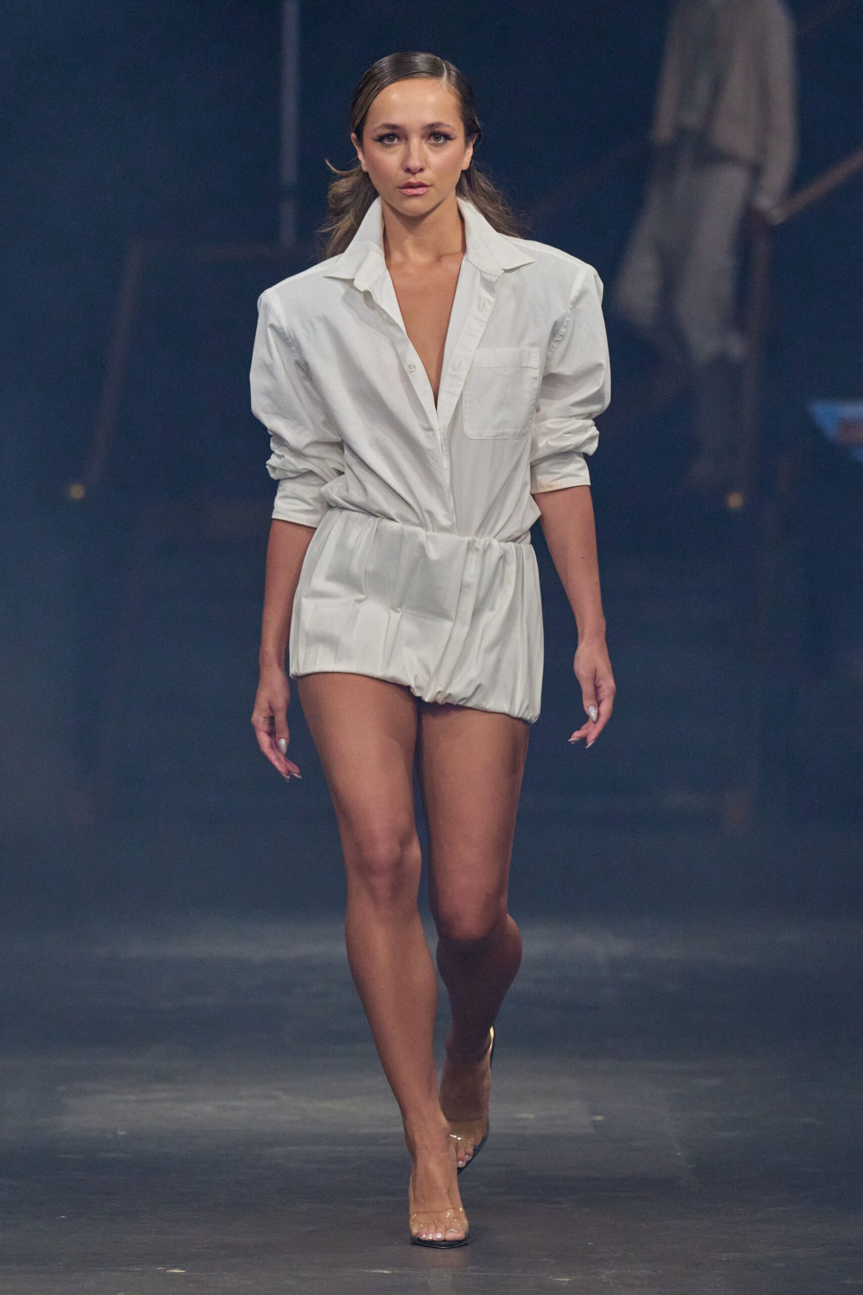 white shirt-style romper