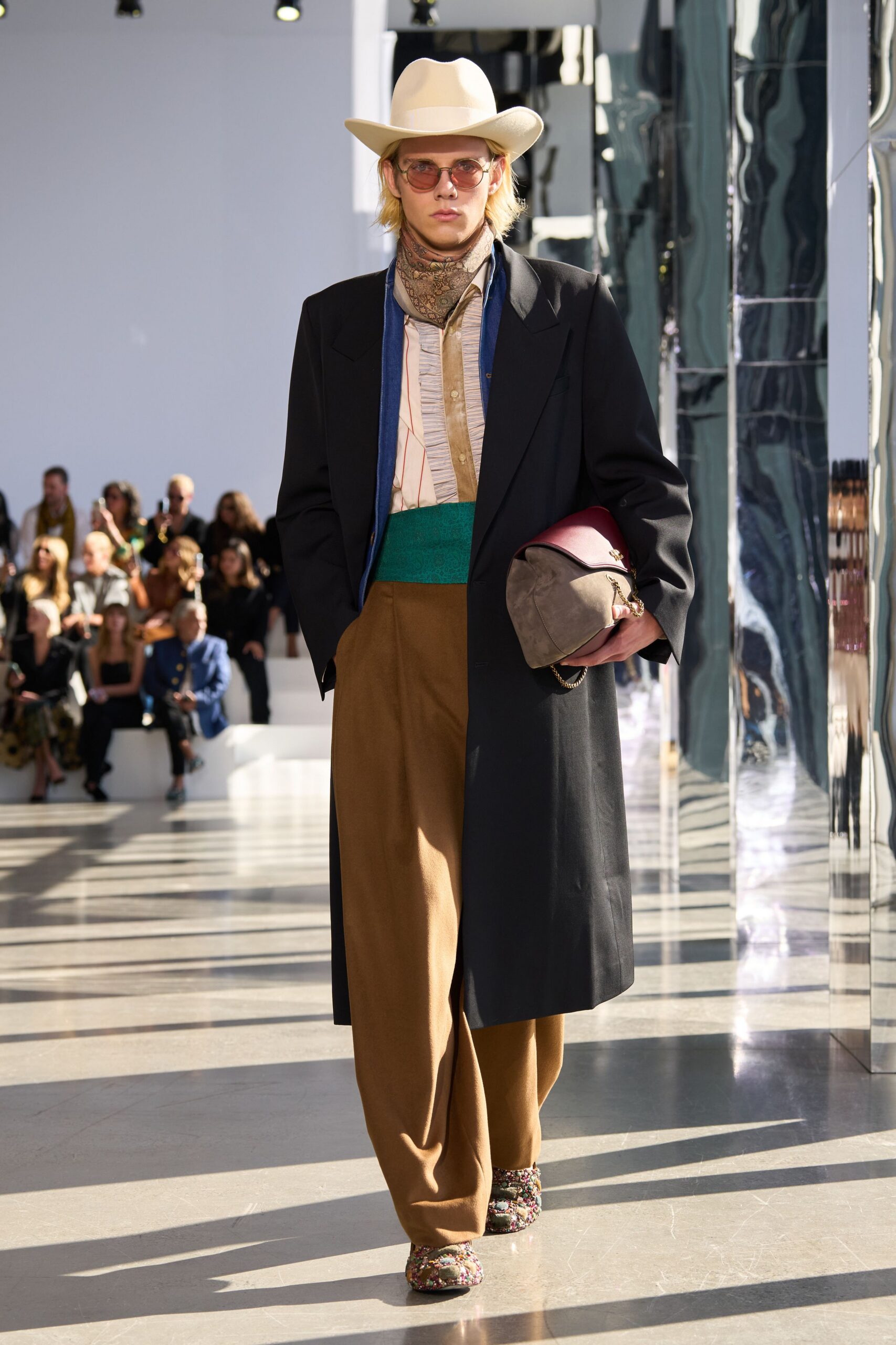 brown suede bag