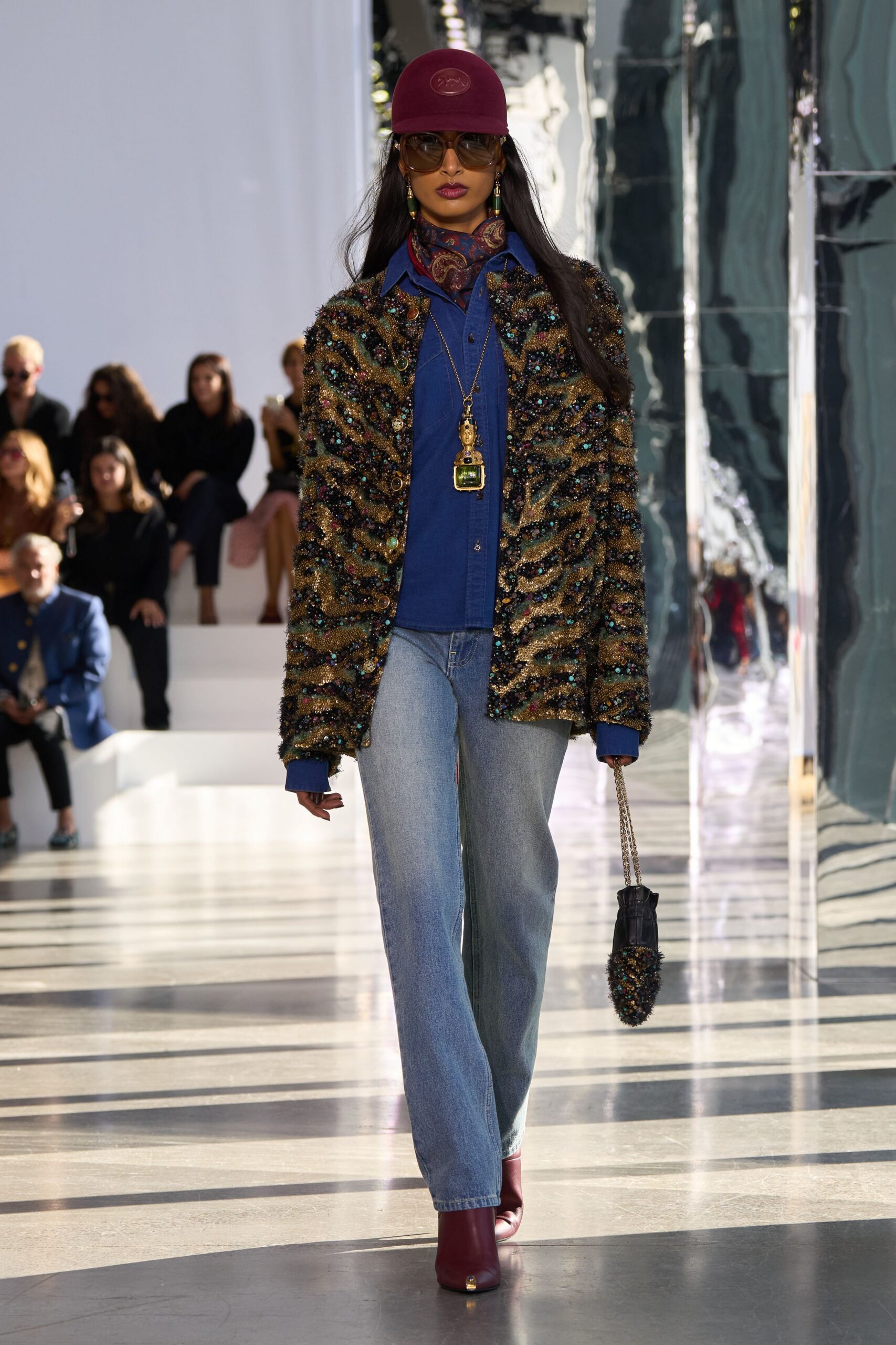 tiger-stripe sequined jacket