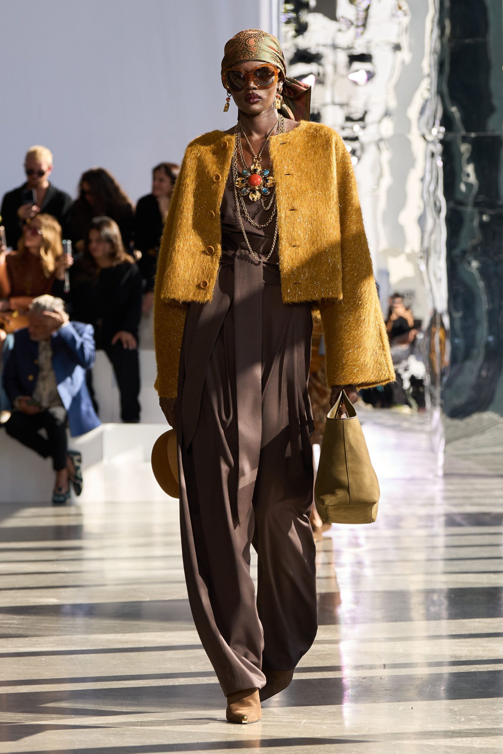yellow knit long-sleeve open-front relaxed buttoned jacket