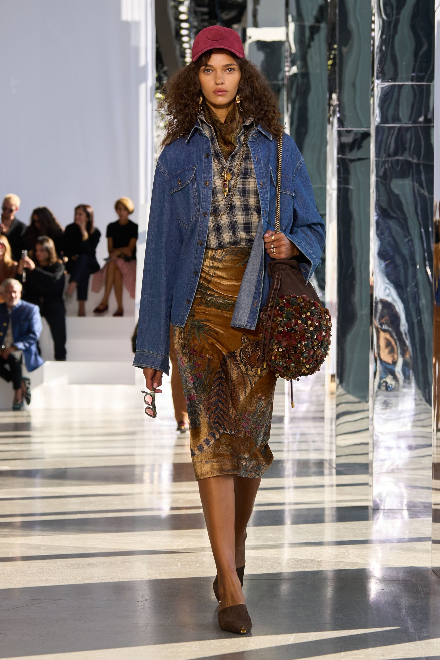 brown sequin embellished textured shiny bag