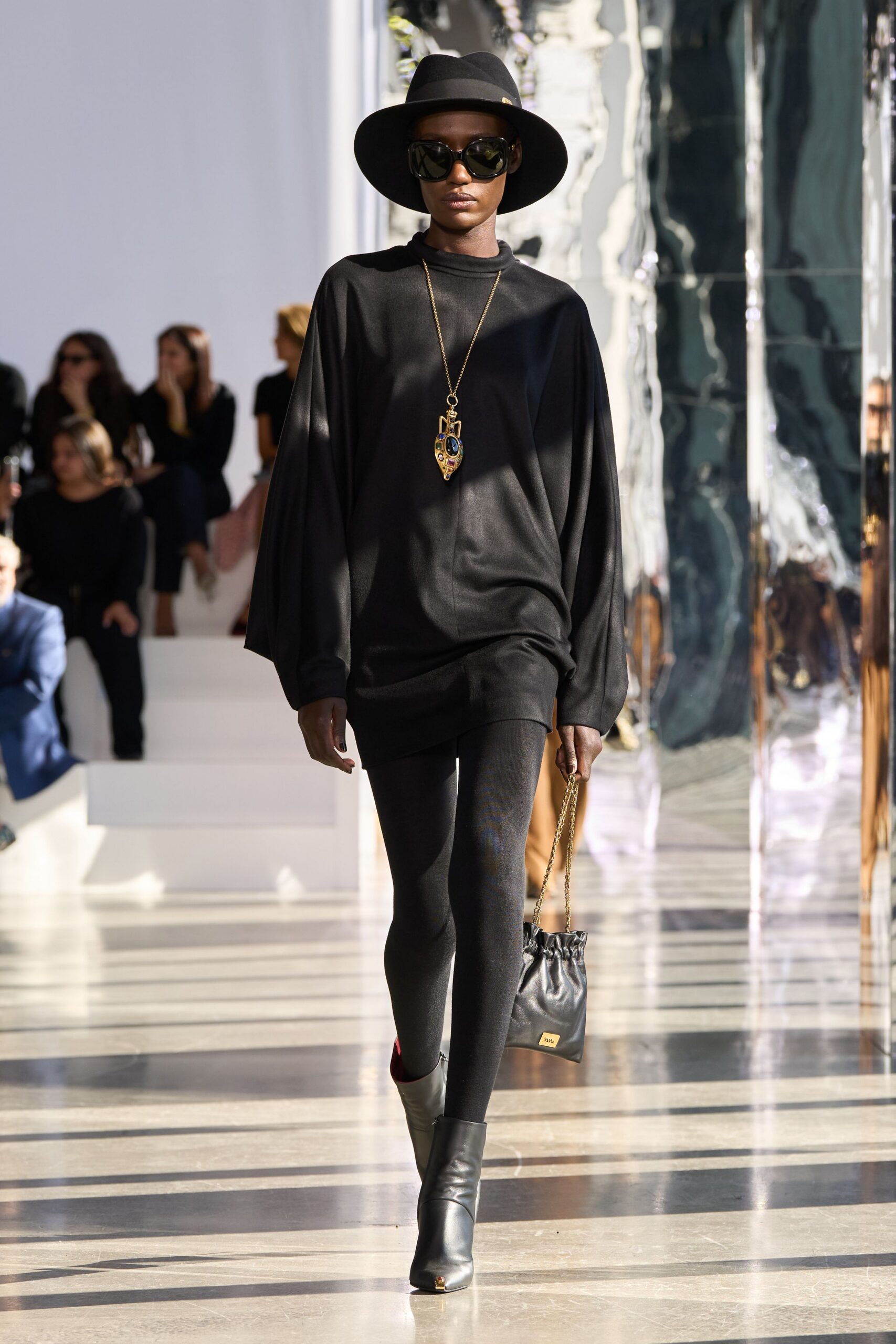 black wool wide-brimmed hat