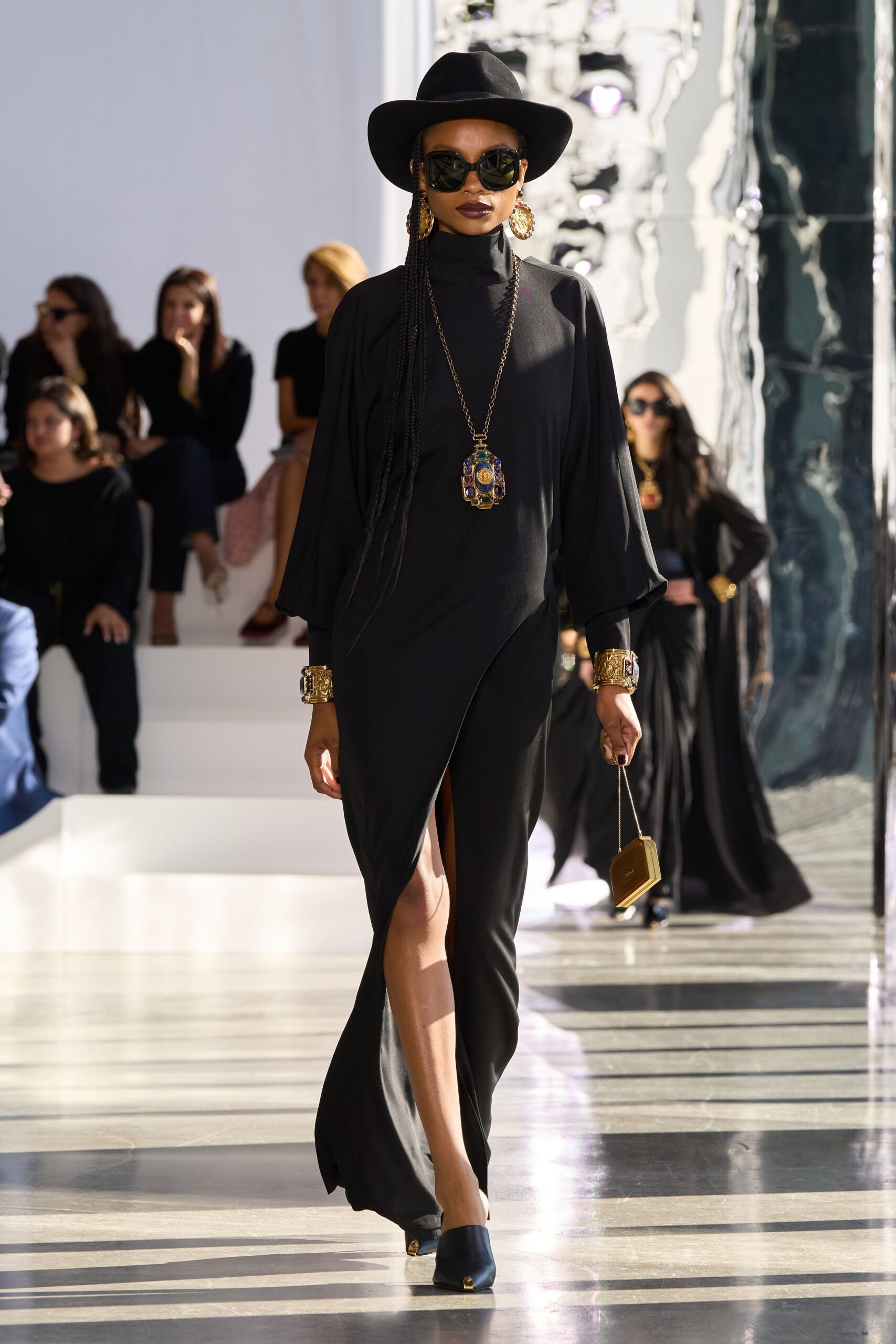 black wool wide-brimmed hat