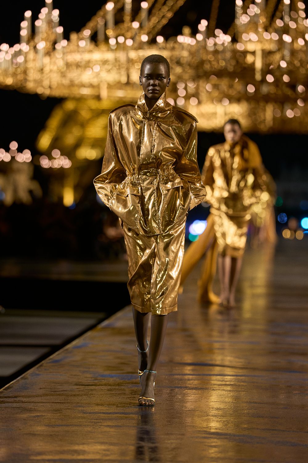 gold metallic utility jacket