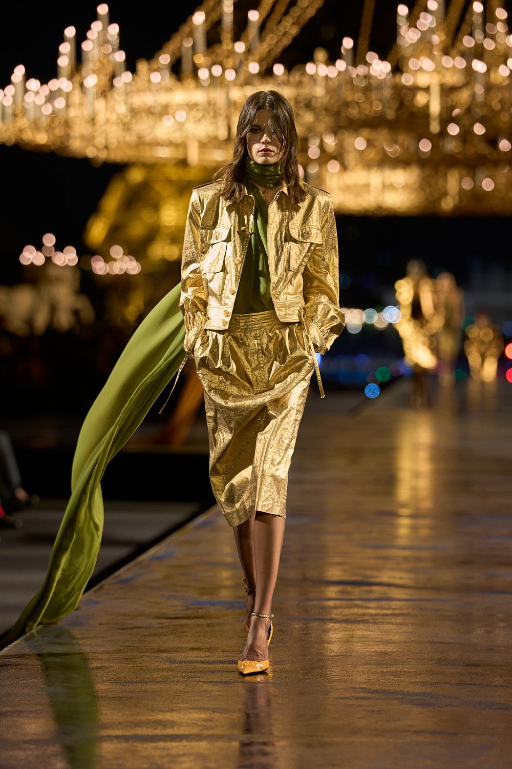 gold metallic safari jacket