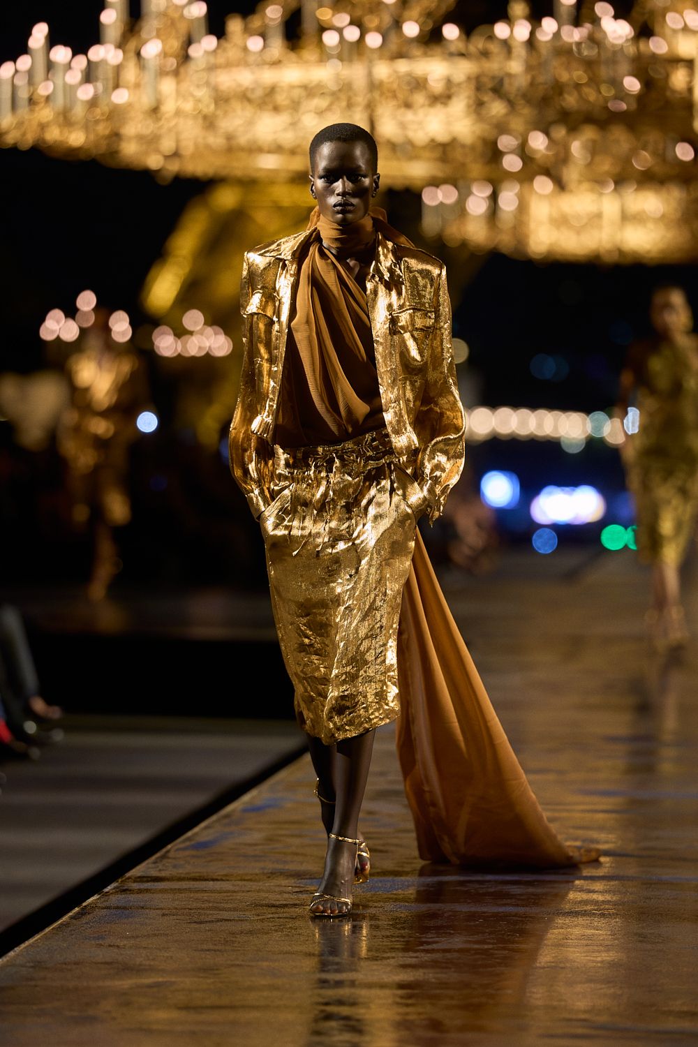 gold metallic cropped jacket