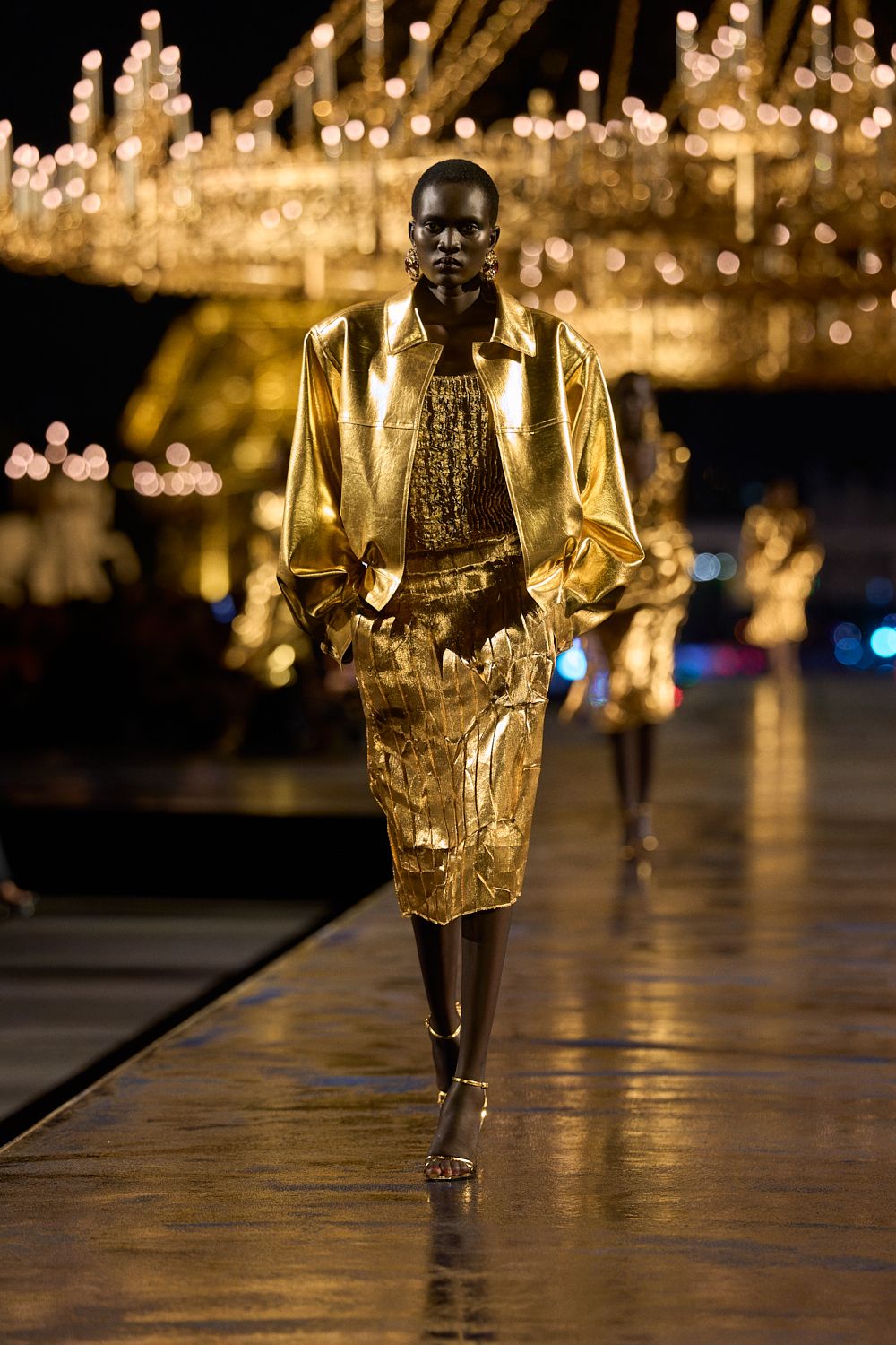 gold metallic oversized jacket