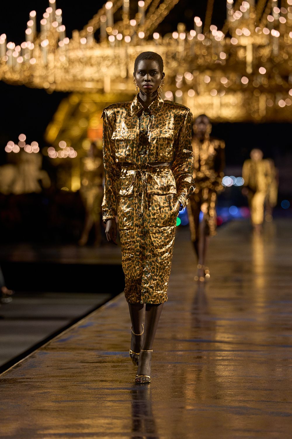 gold leopard safari jacket