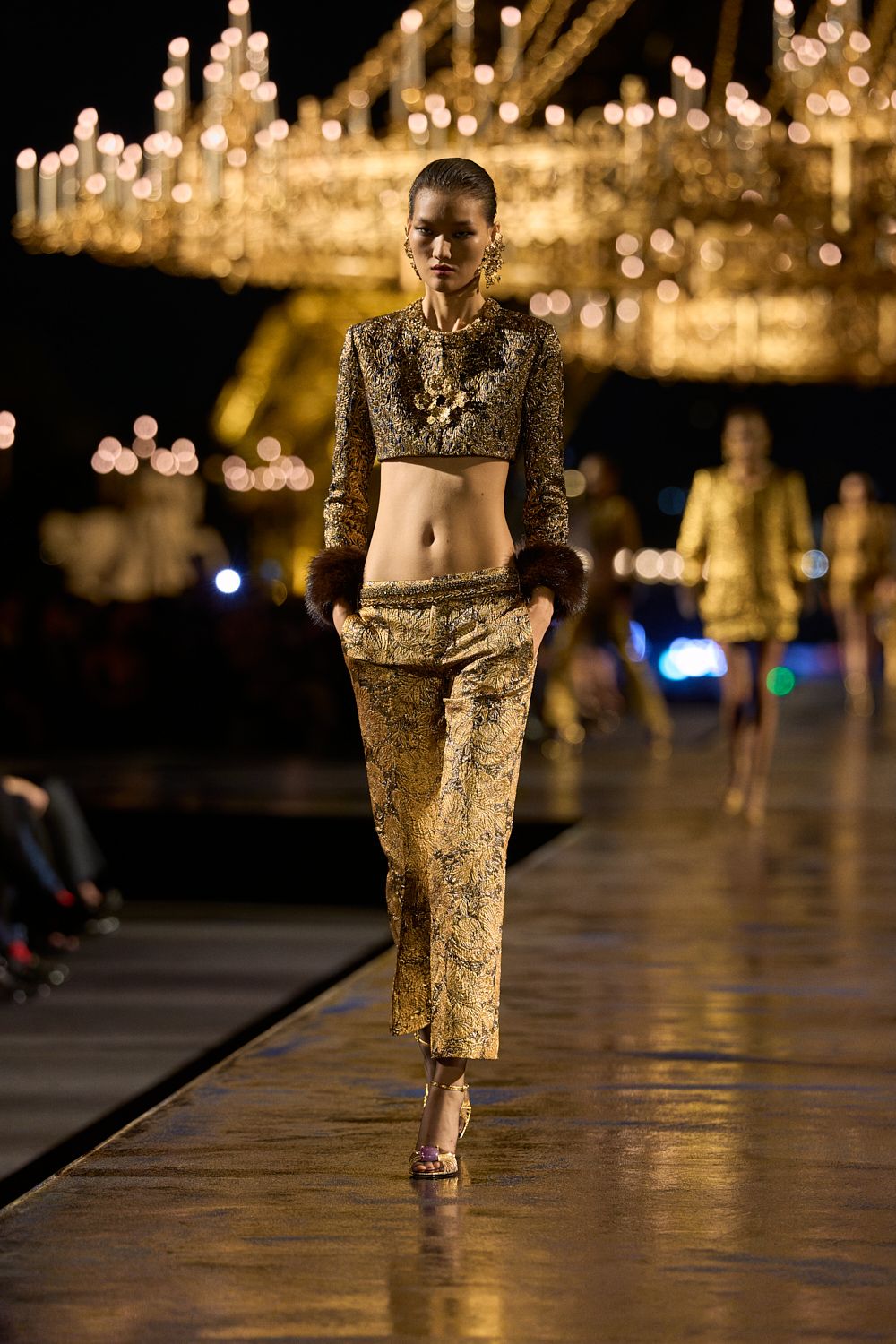 gold brocade cropped top