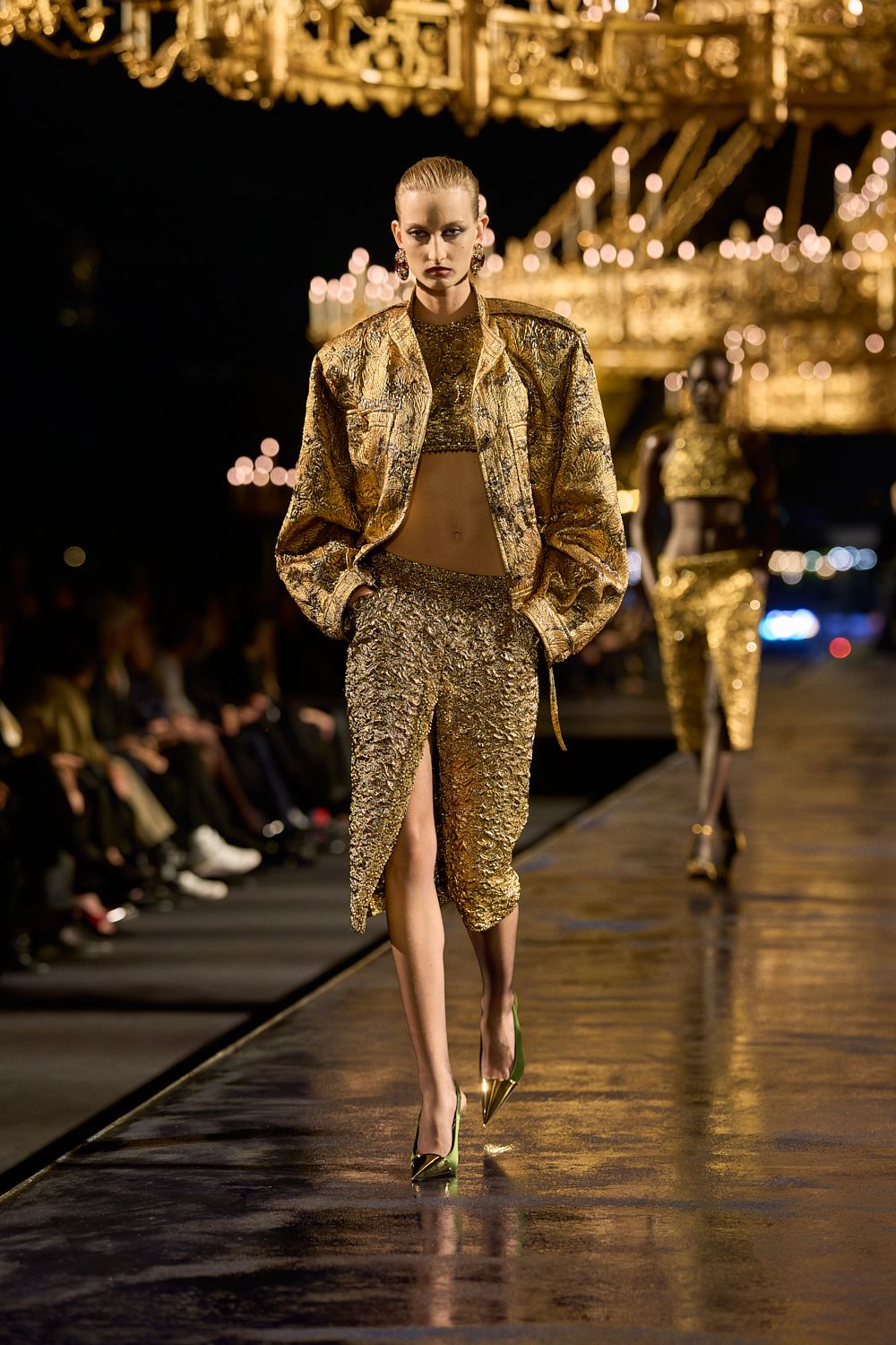 gold brocade cropped bolero jacket