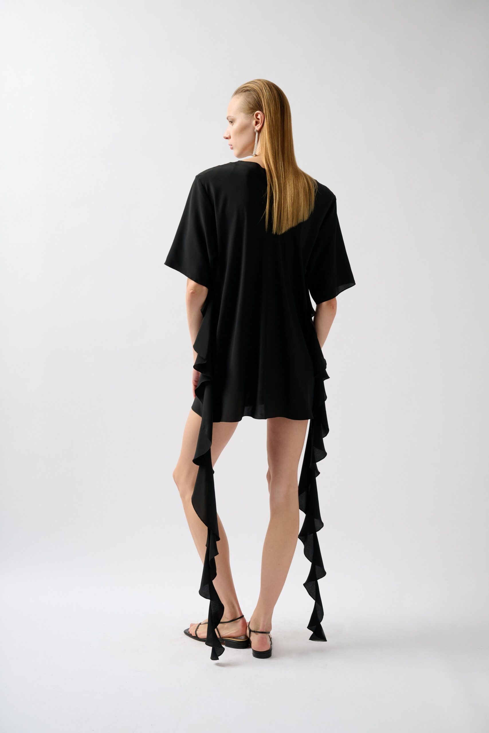 black handkerchief hem mini dress