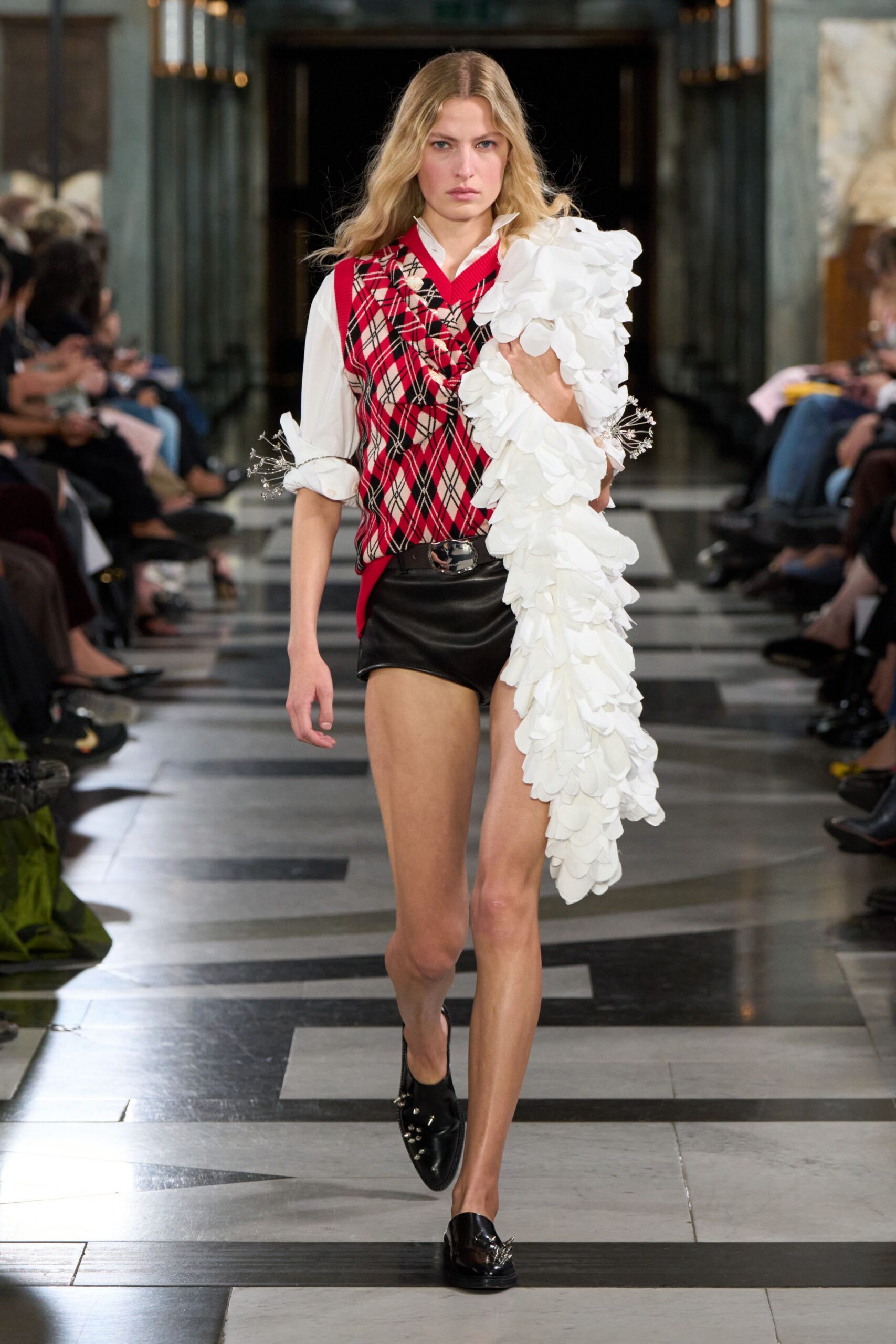 red argyle sweater vest