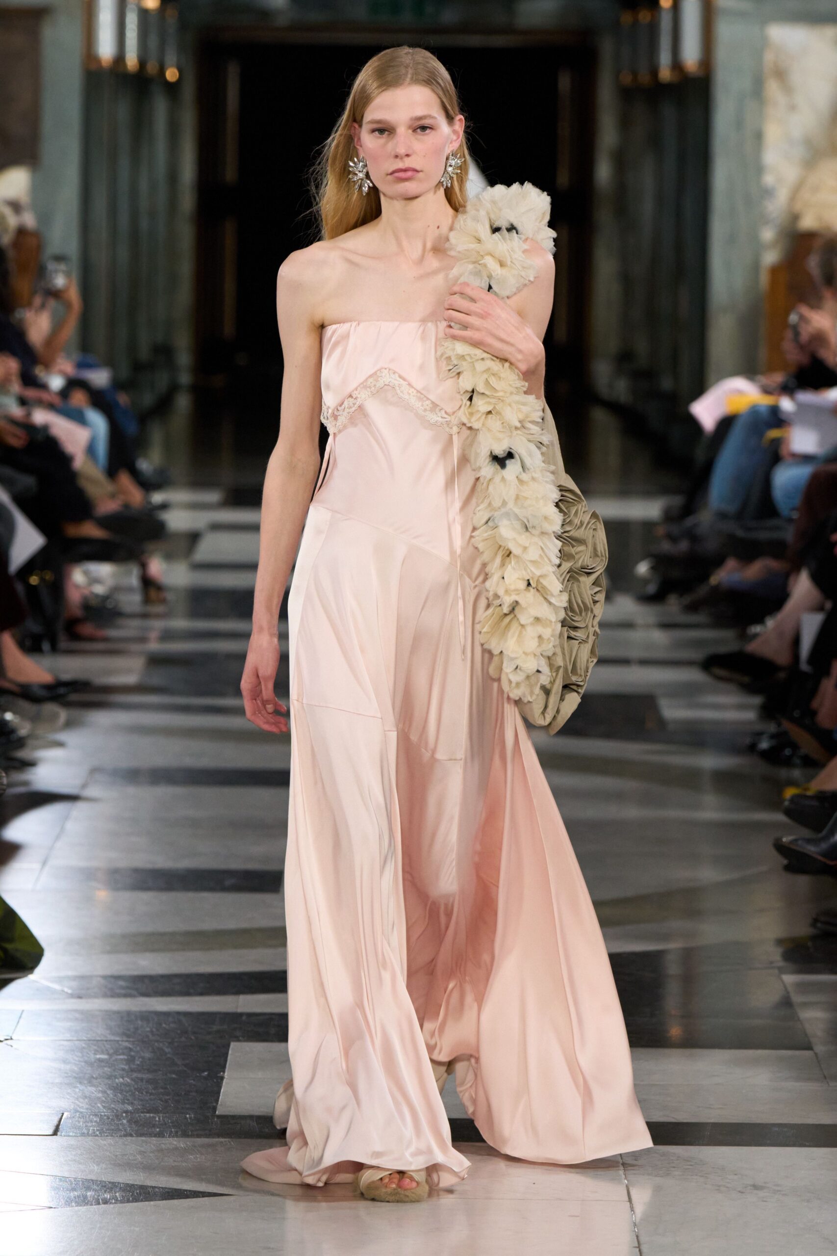 blush bias-cut slip gown