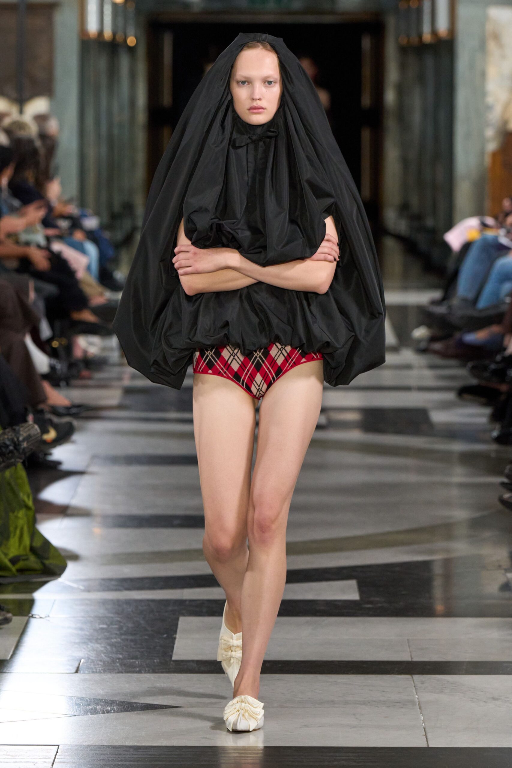 voluminous black cocoon cape