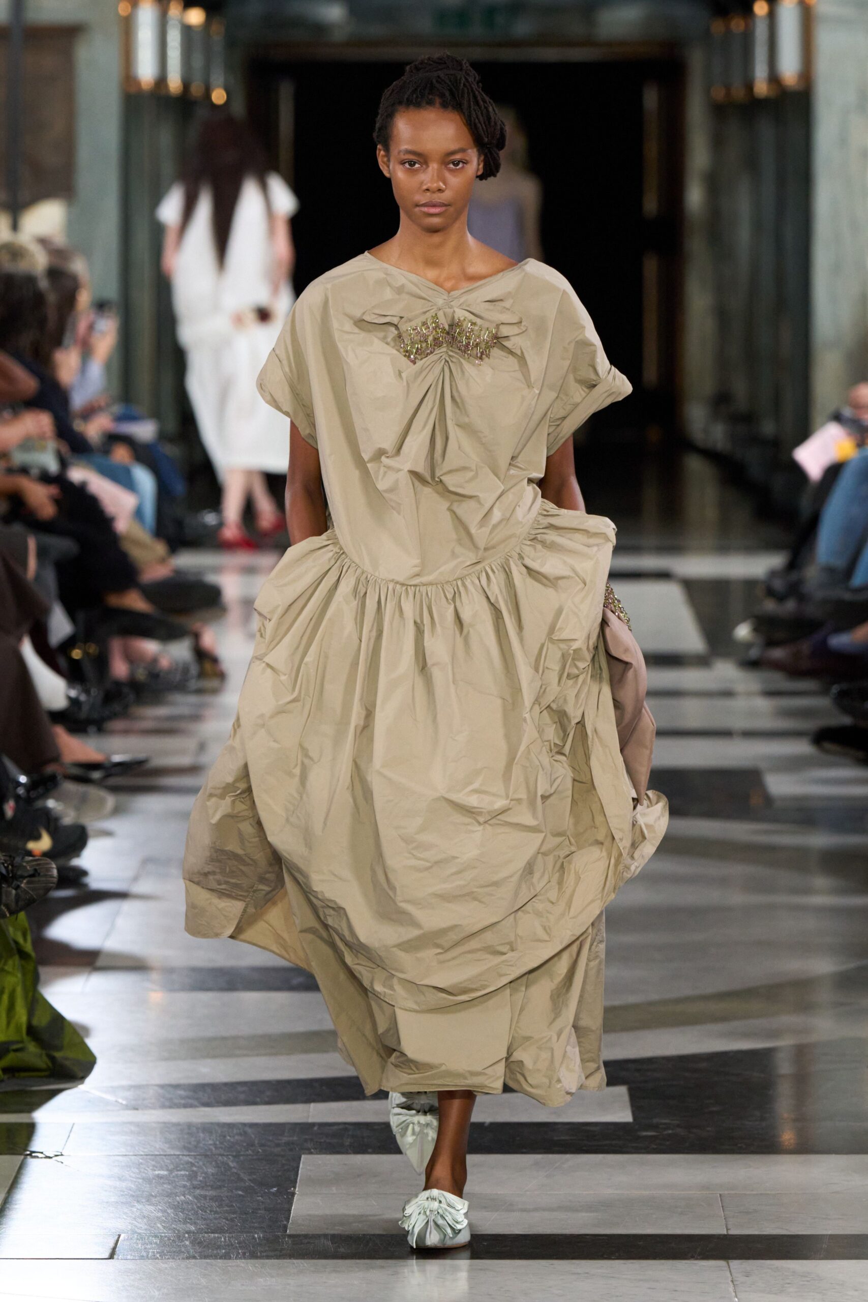 drop-waist cocoon maxi dress