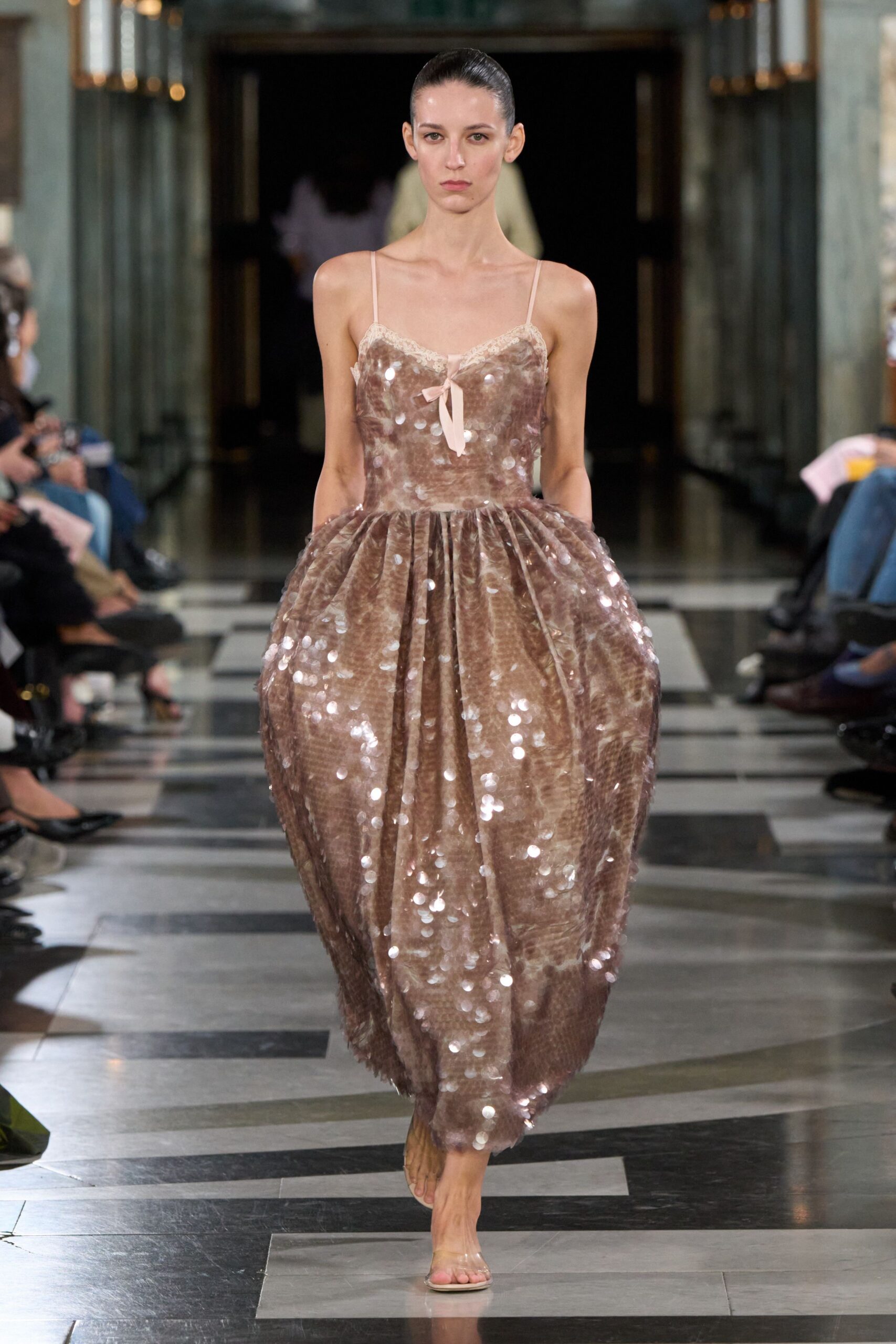 python-print sequined bubble midi dress