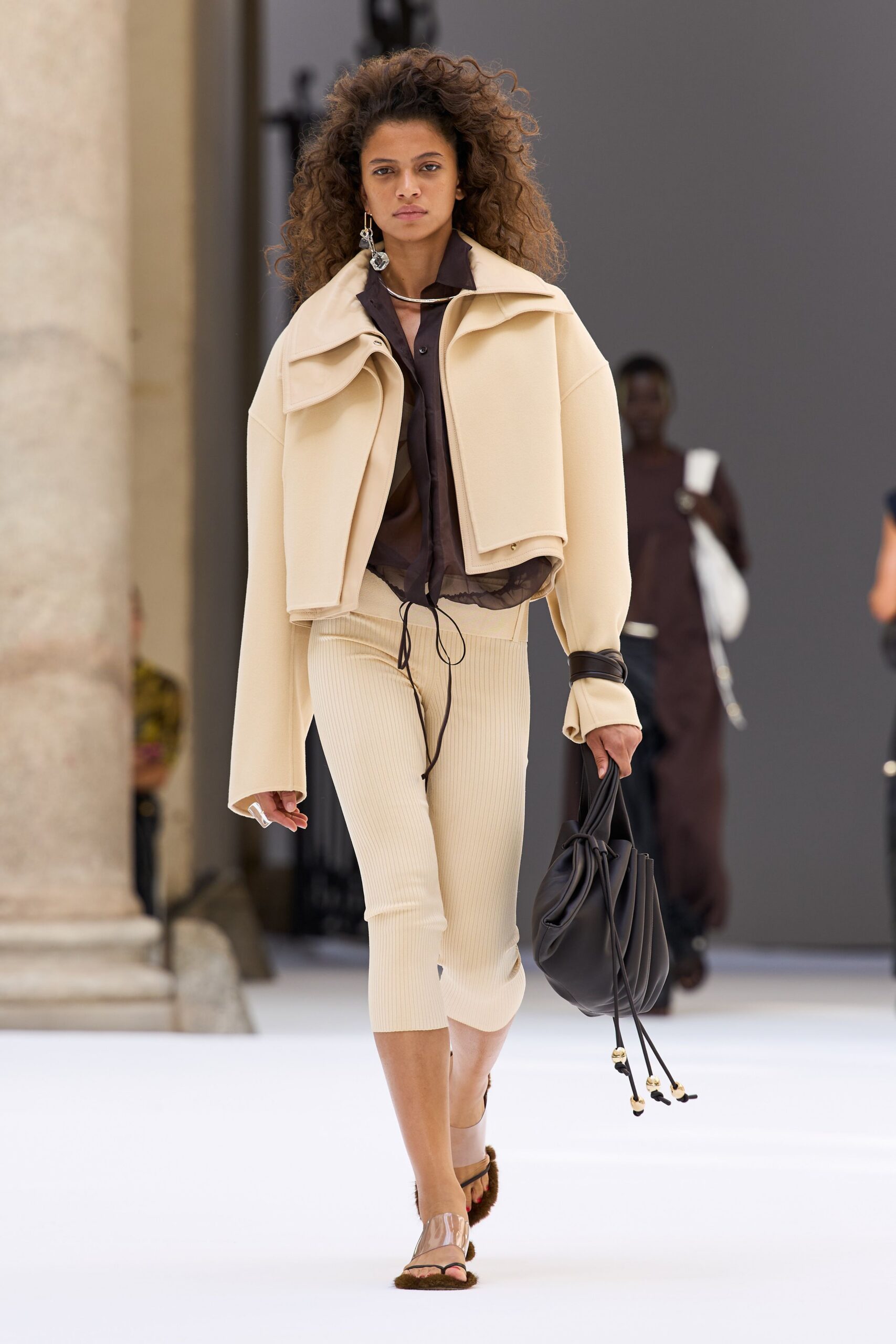 sculptural cropped ivory jacket