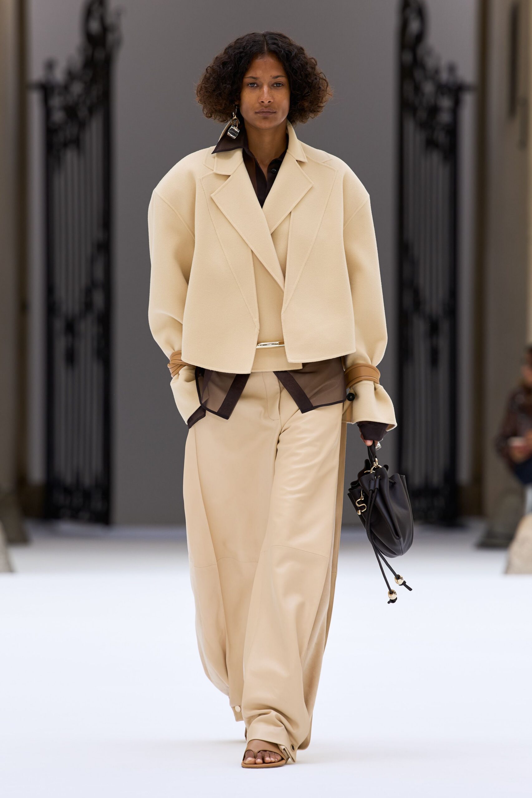 cropped ivory oversized jacket