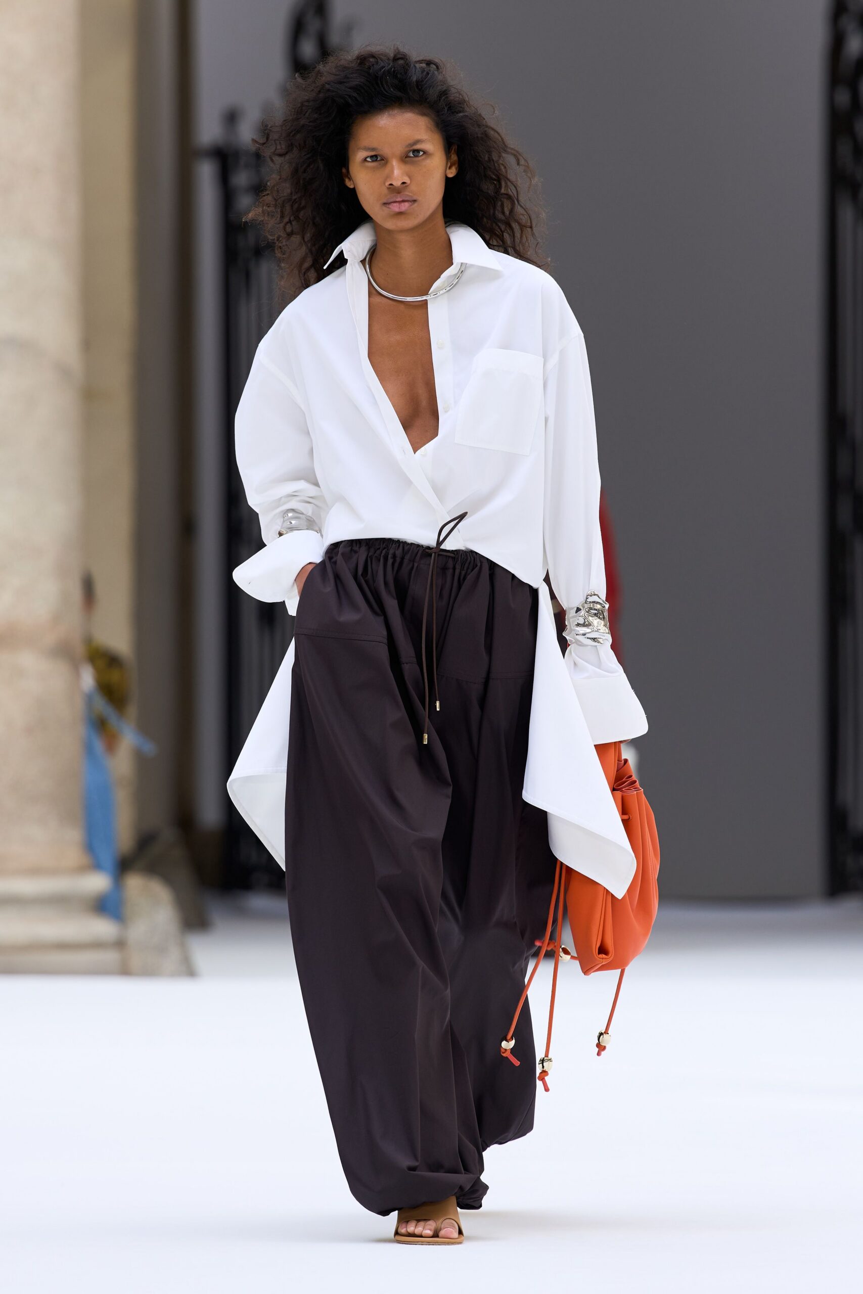 oversized white button-down shirt