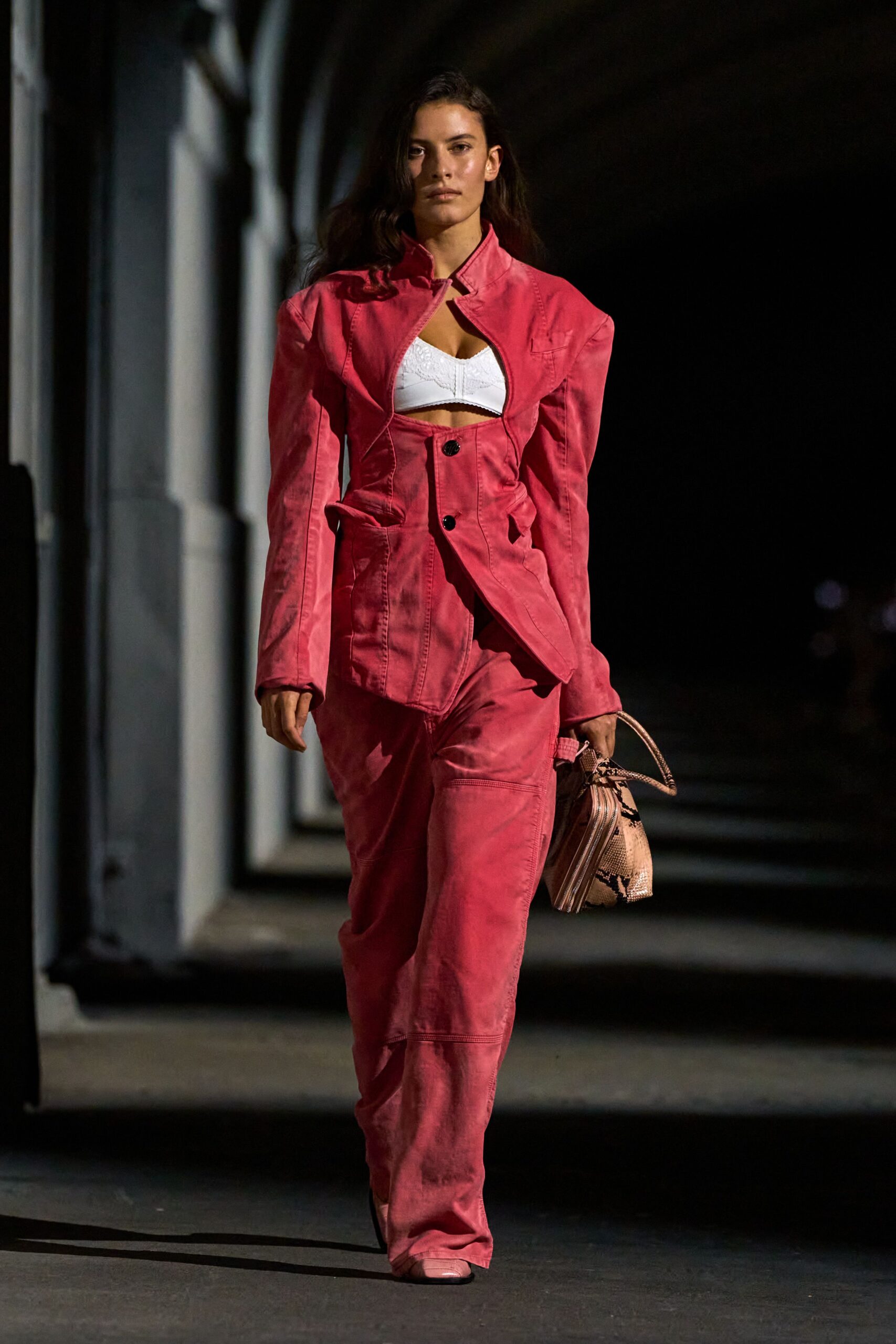 cutaway pink cropped jacket