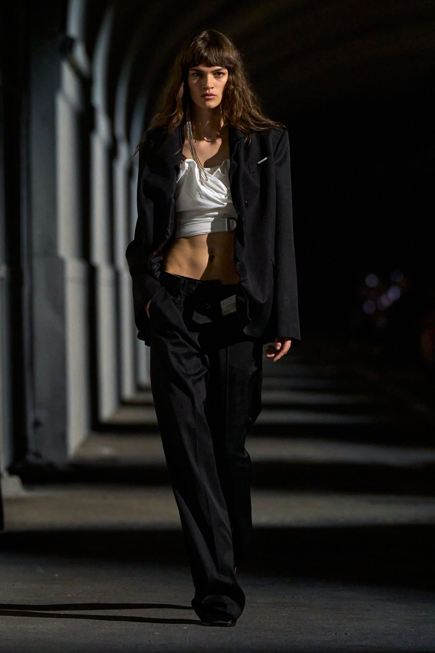 white draped cropped camisole top