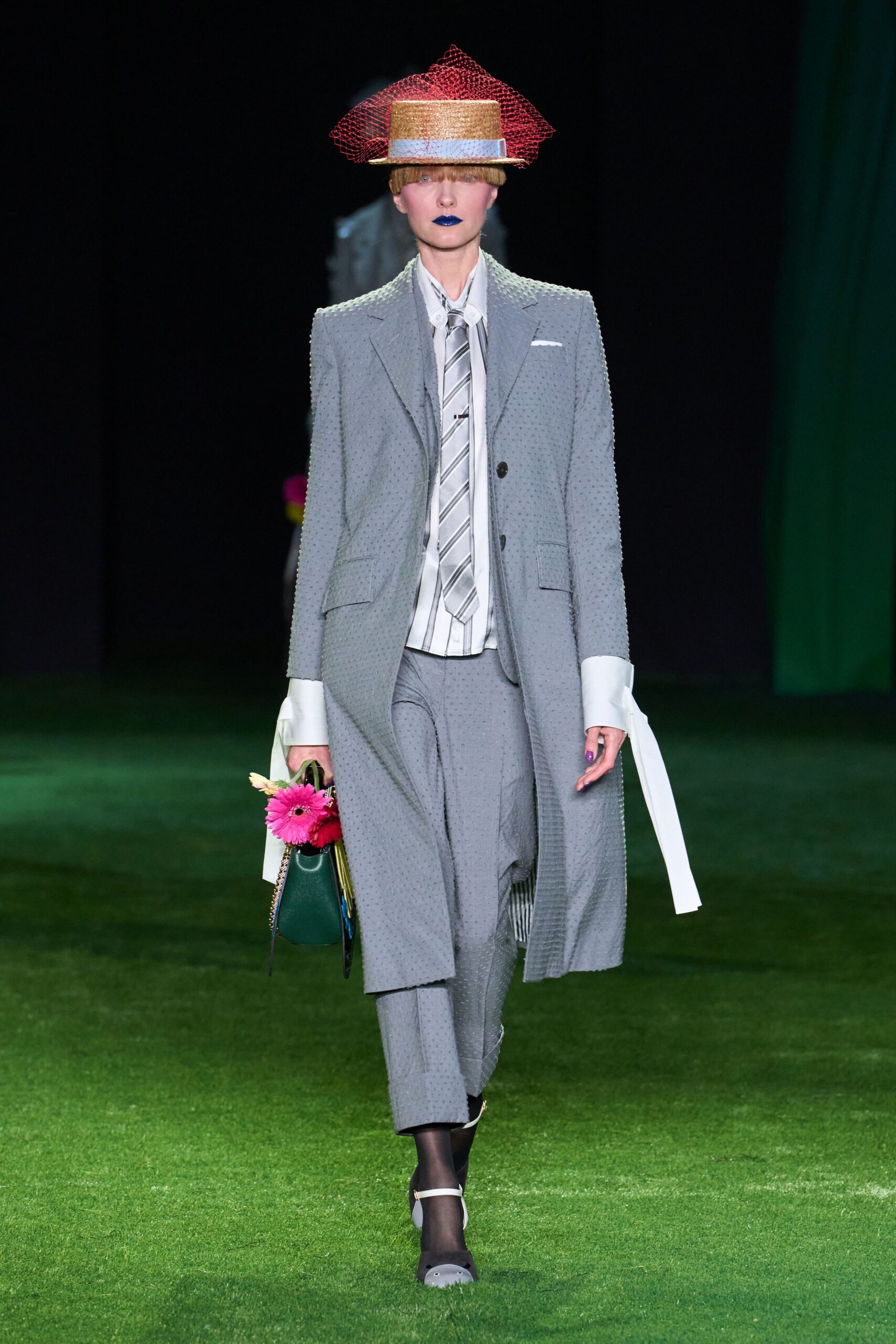 gray textured tailored topcoat