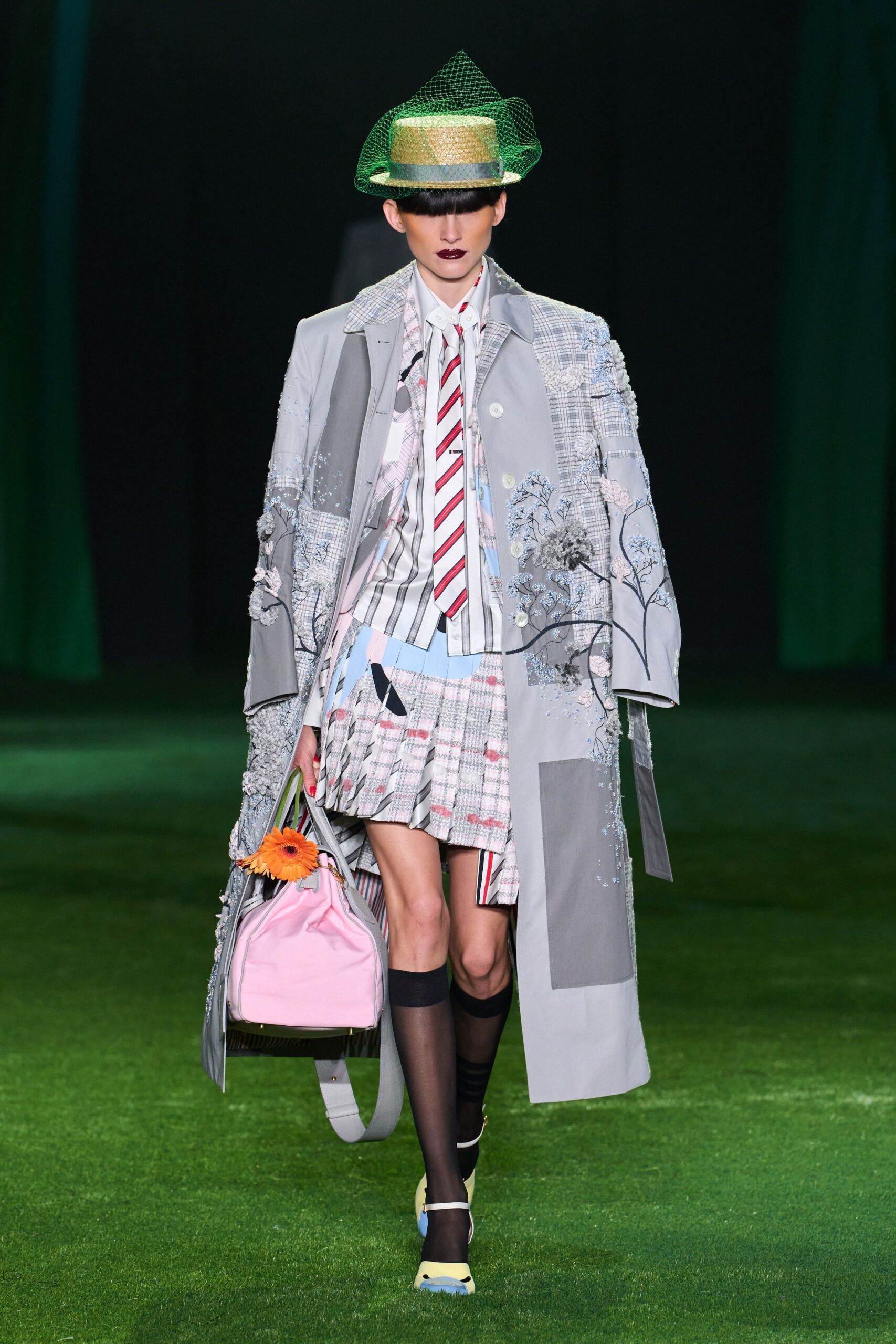 embroidered patchwork overcoat