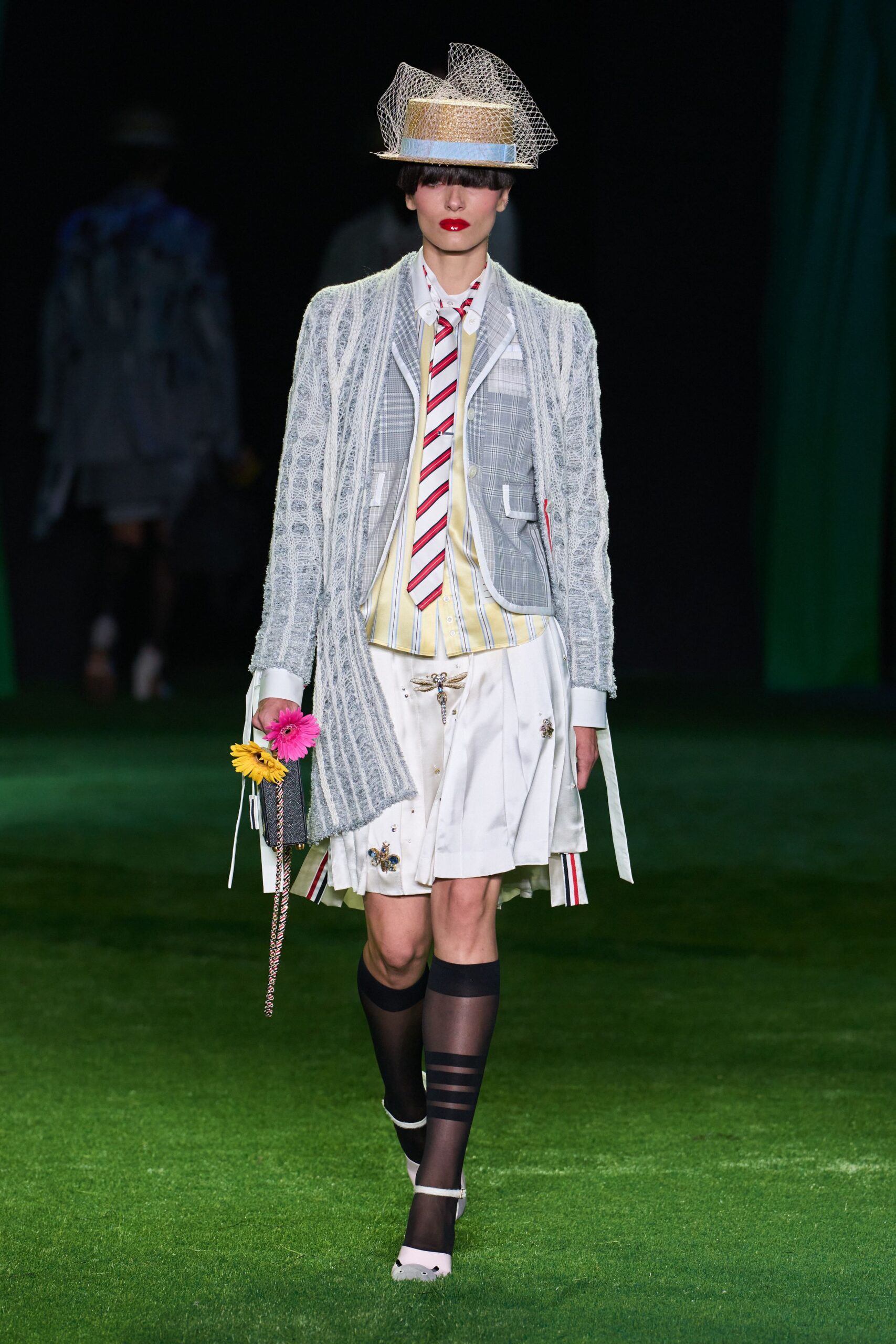 gray checked tailored jacket