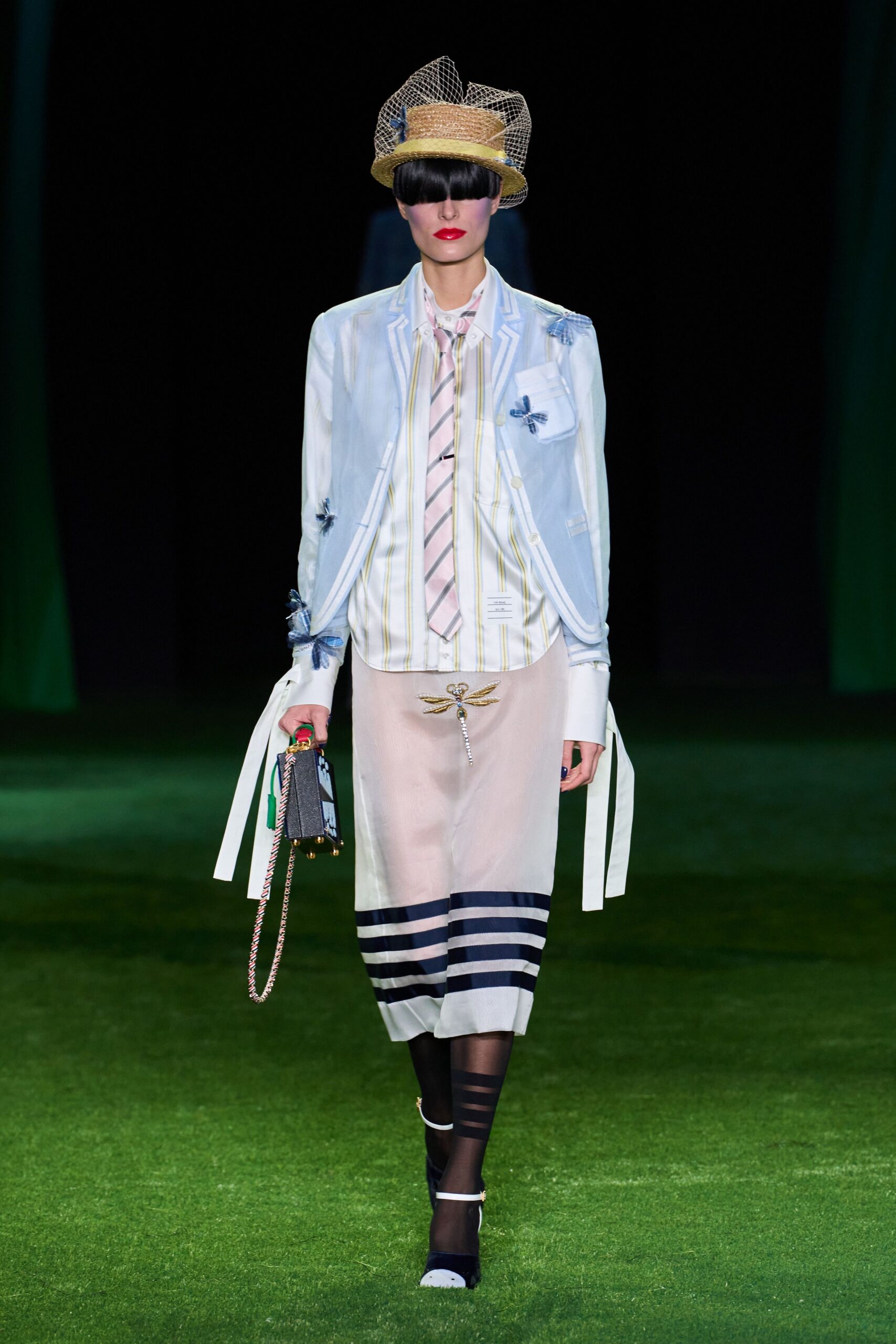 sheer pastel blazer-style jacket