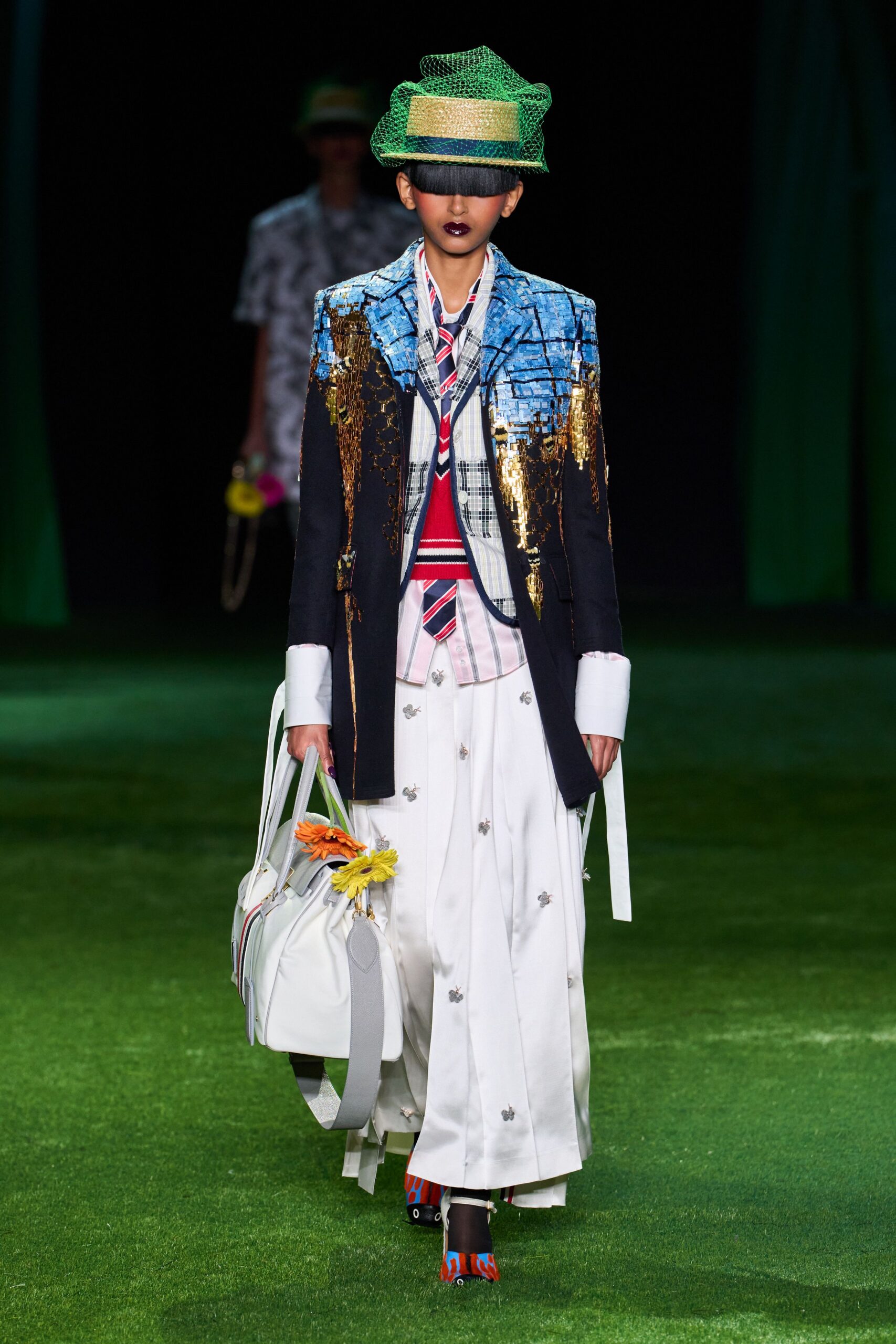 embellished patchwork tailored blazer