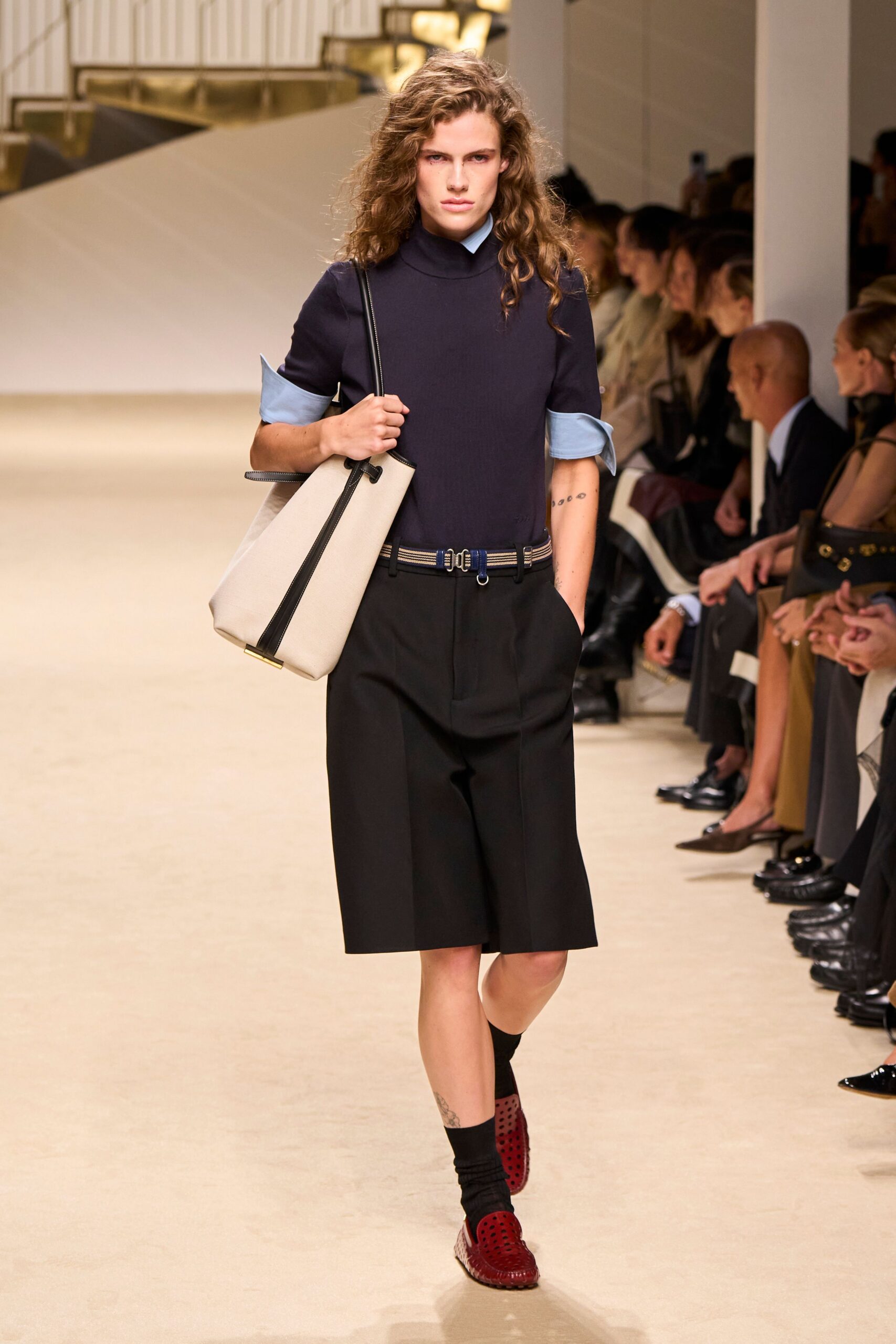 blue unknown striped buckled belt