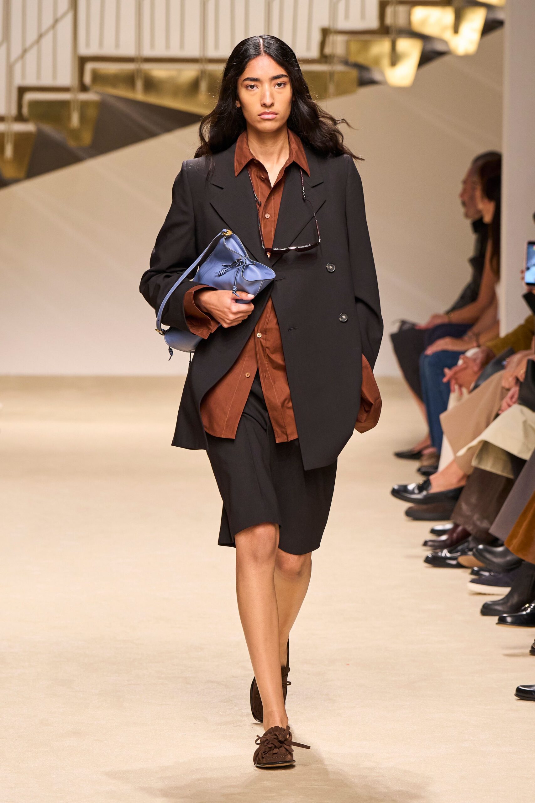 oversized double-breasted black blazer