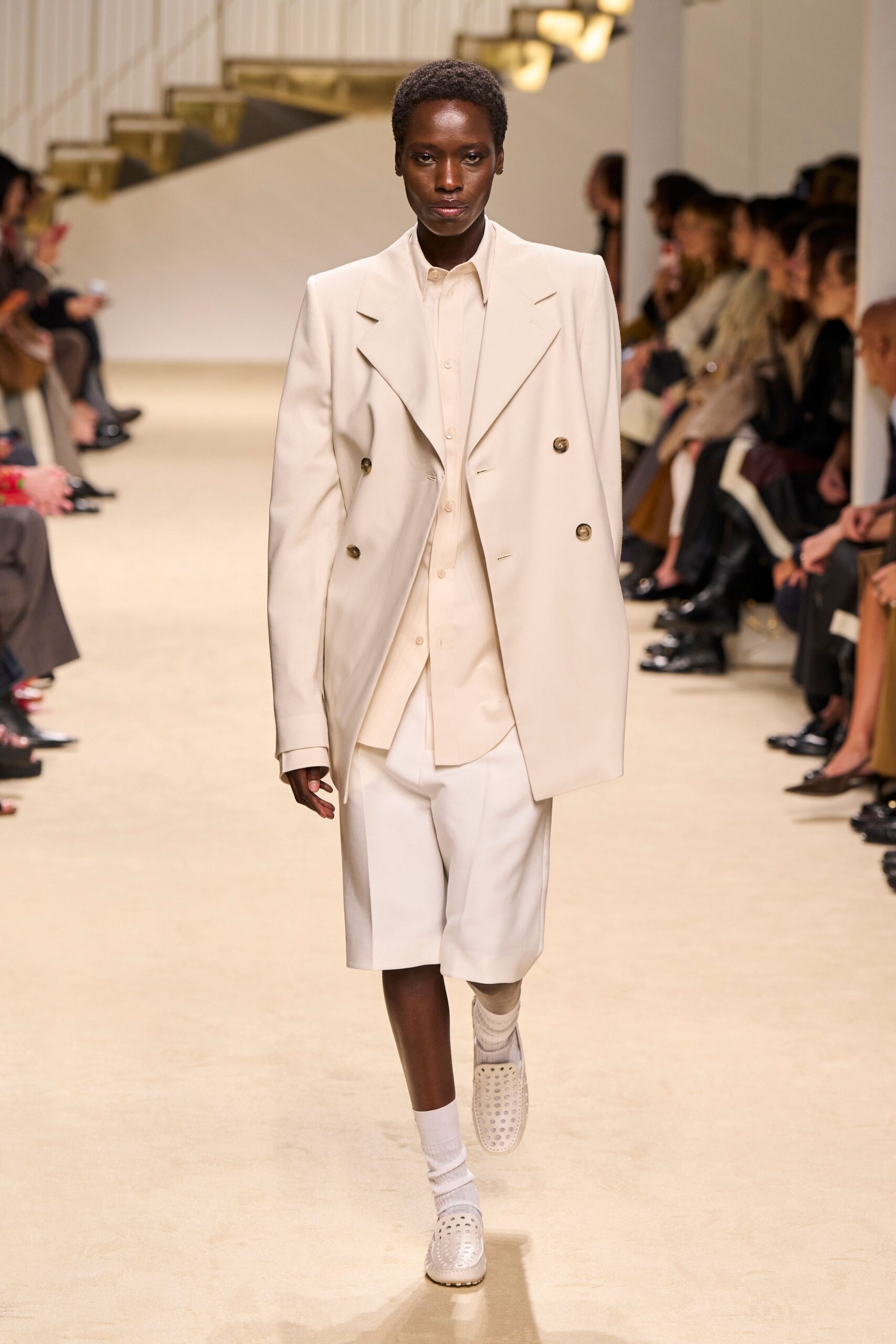 oversized ivory double-breasted blazer