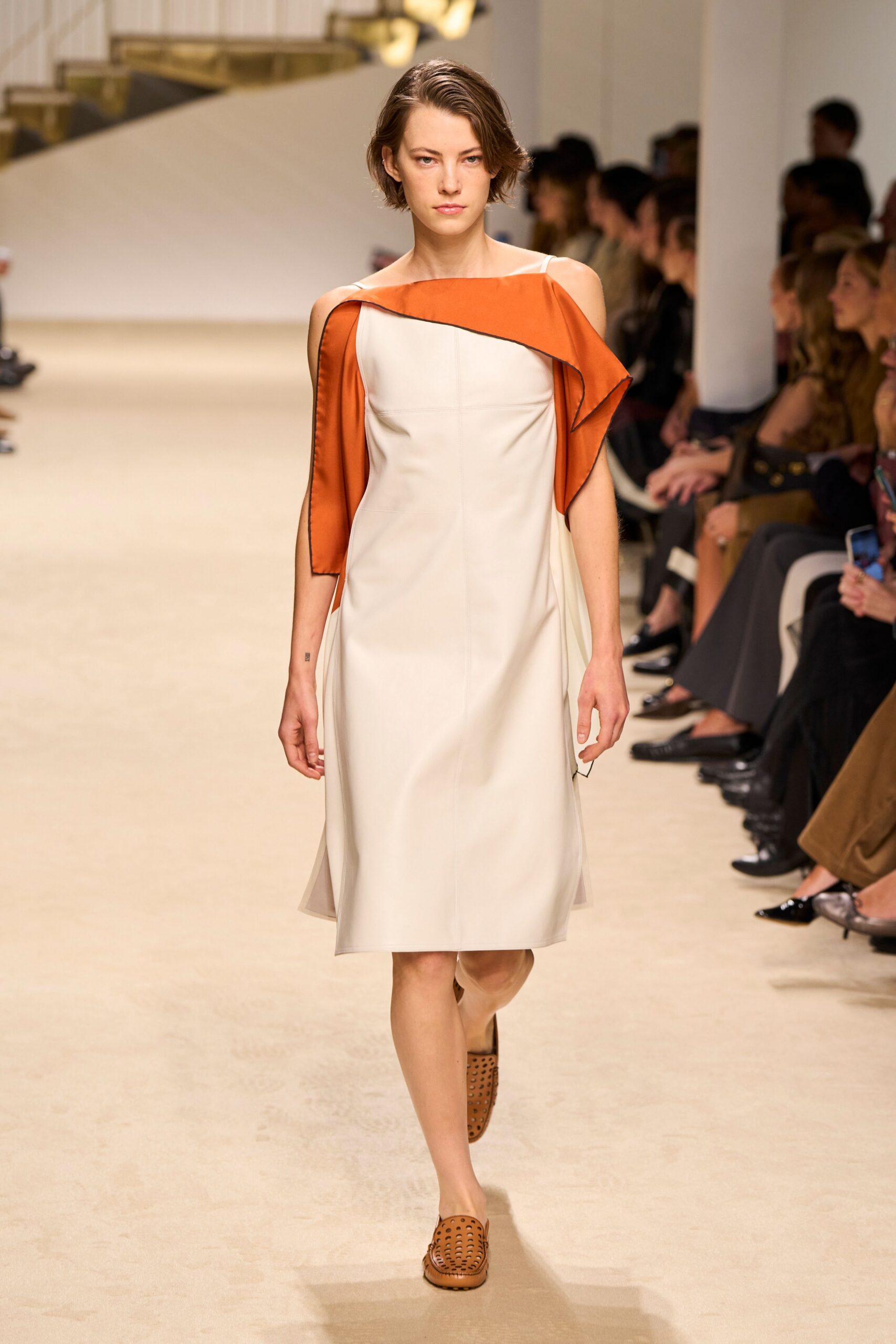 ivory unknown asymmetric spaghetti-strap structured color-blocked draped midi-dress