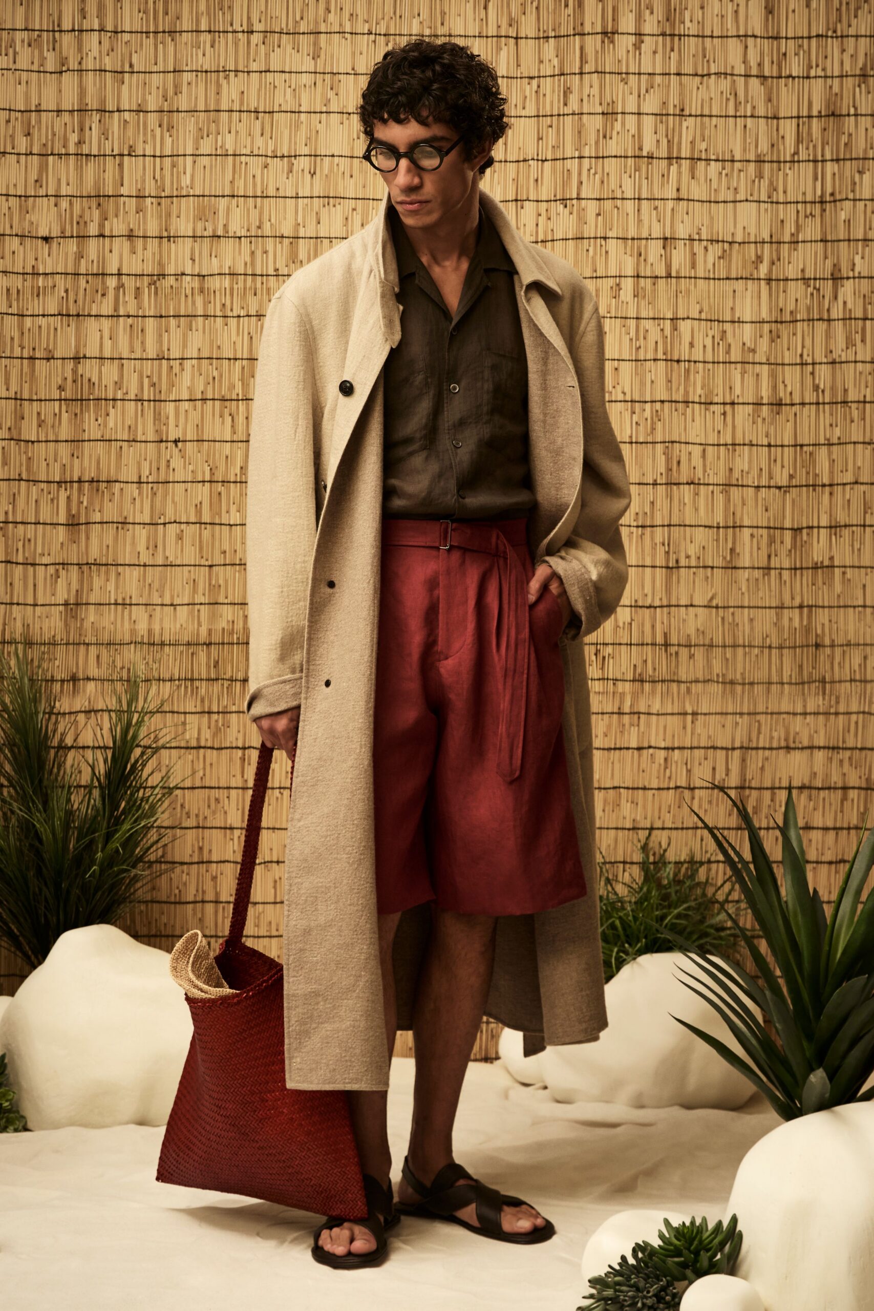 beige long wool coat