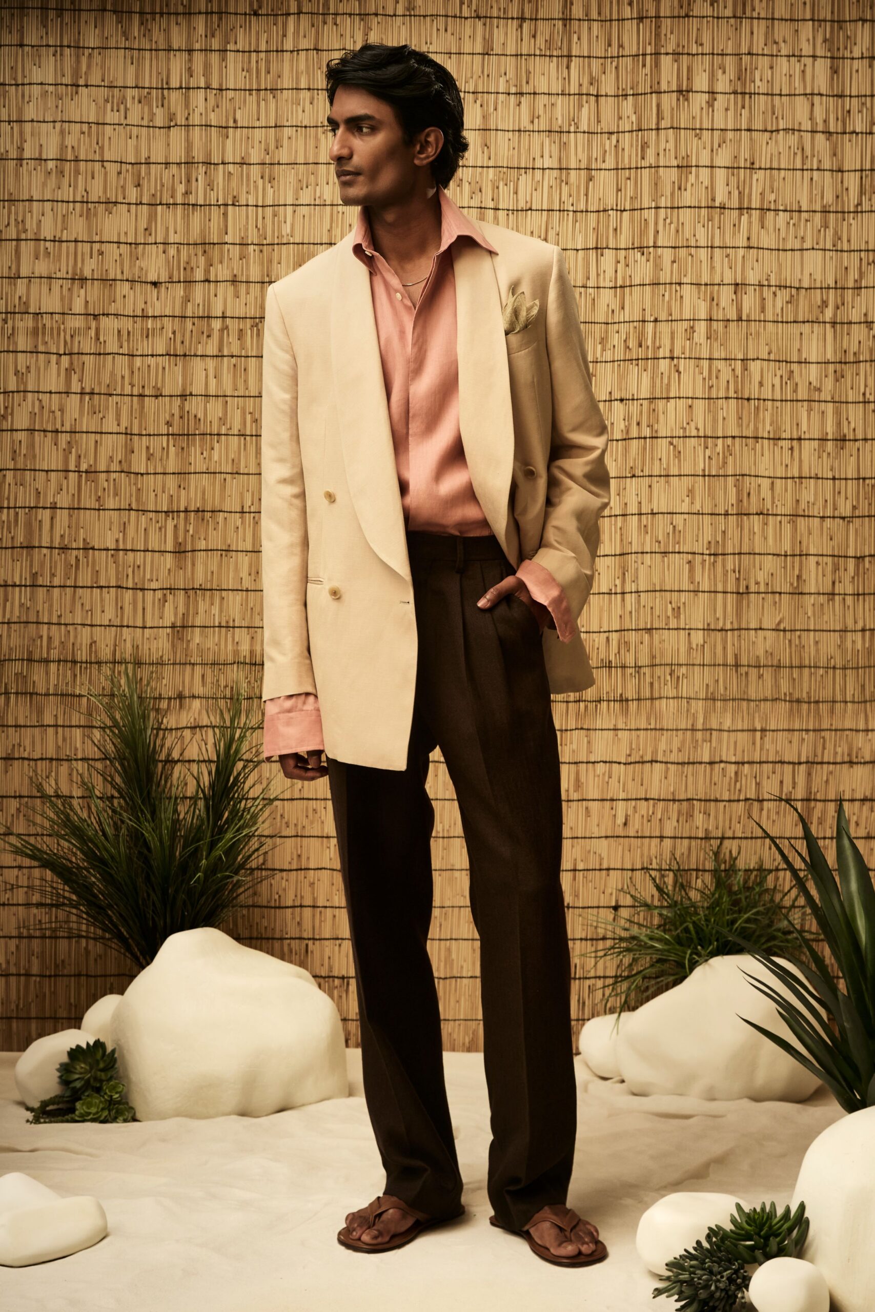 ivory double-breasted blazer