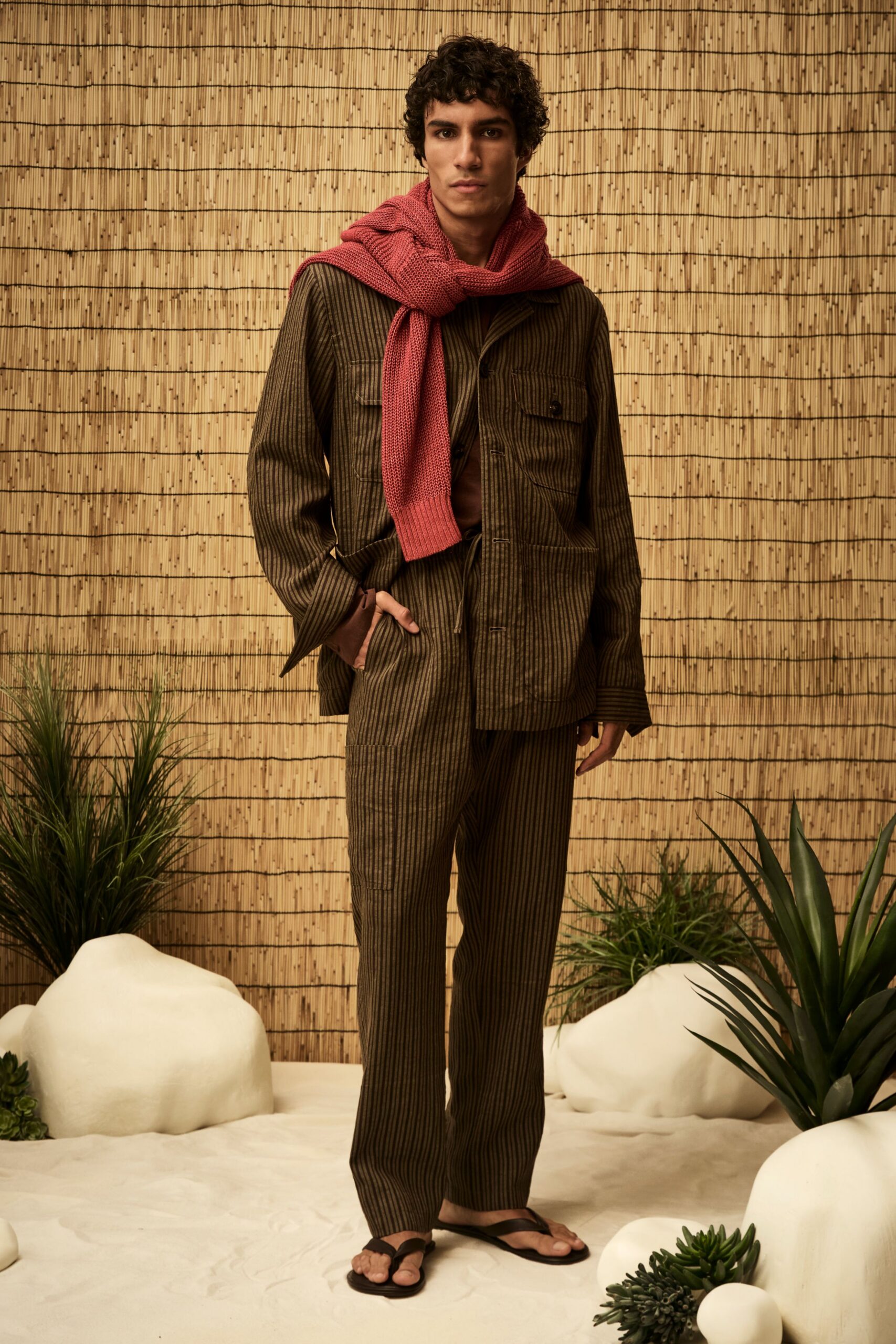 brown striped workwear jacket