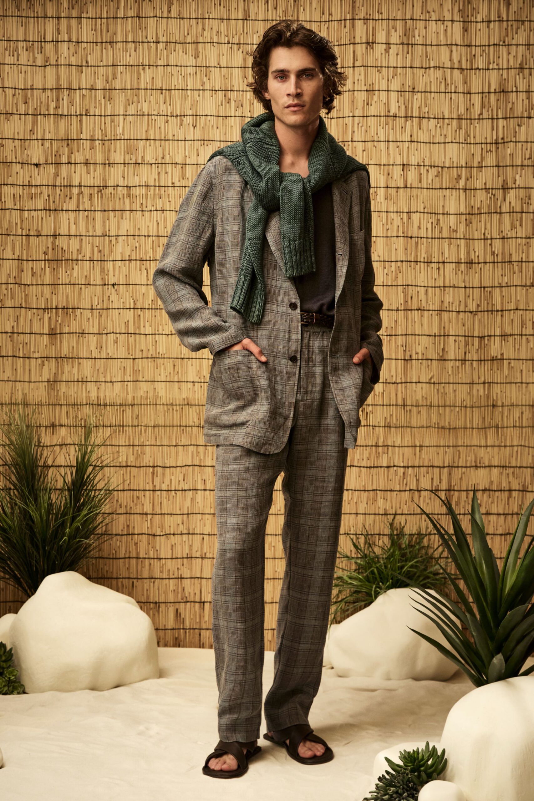 gray checked relaxed blazer